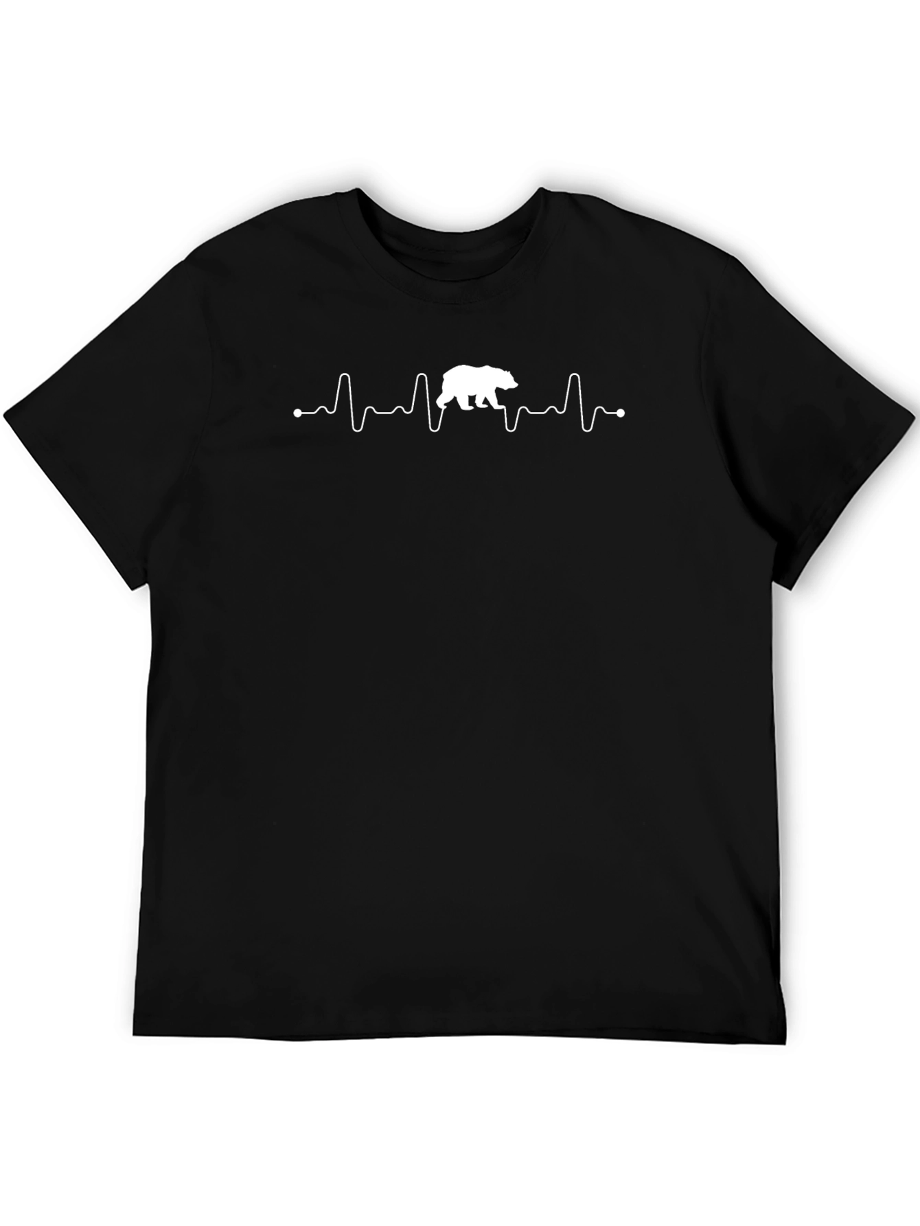 Bear Heartbeat T-Shirt - Black Graphic Tee