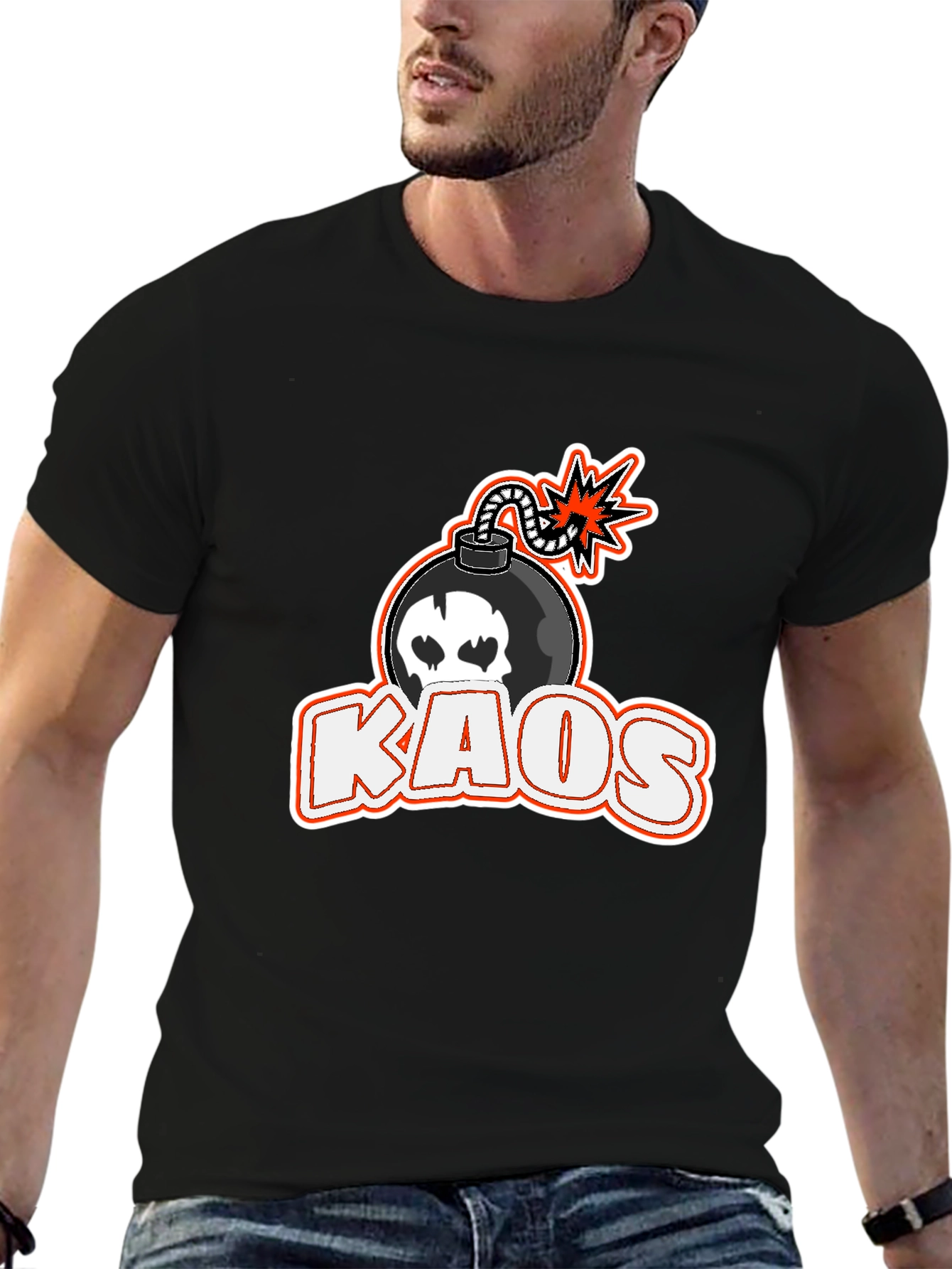 Kaos Bomb Graphic T-Shirt - Black
