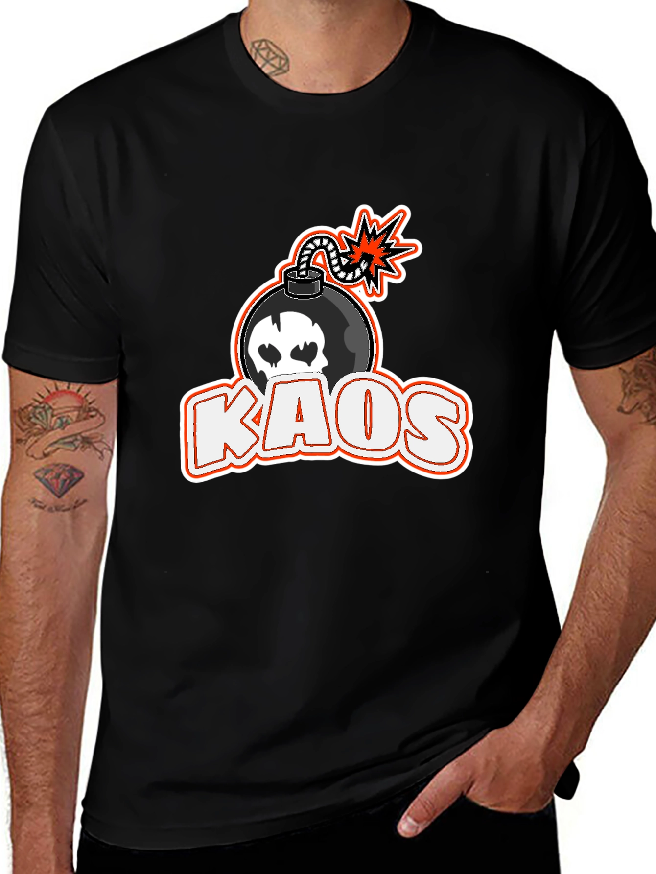 Kaos Bomb Graphic T-Shirt - Black