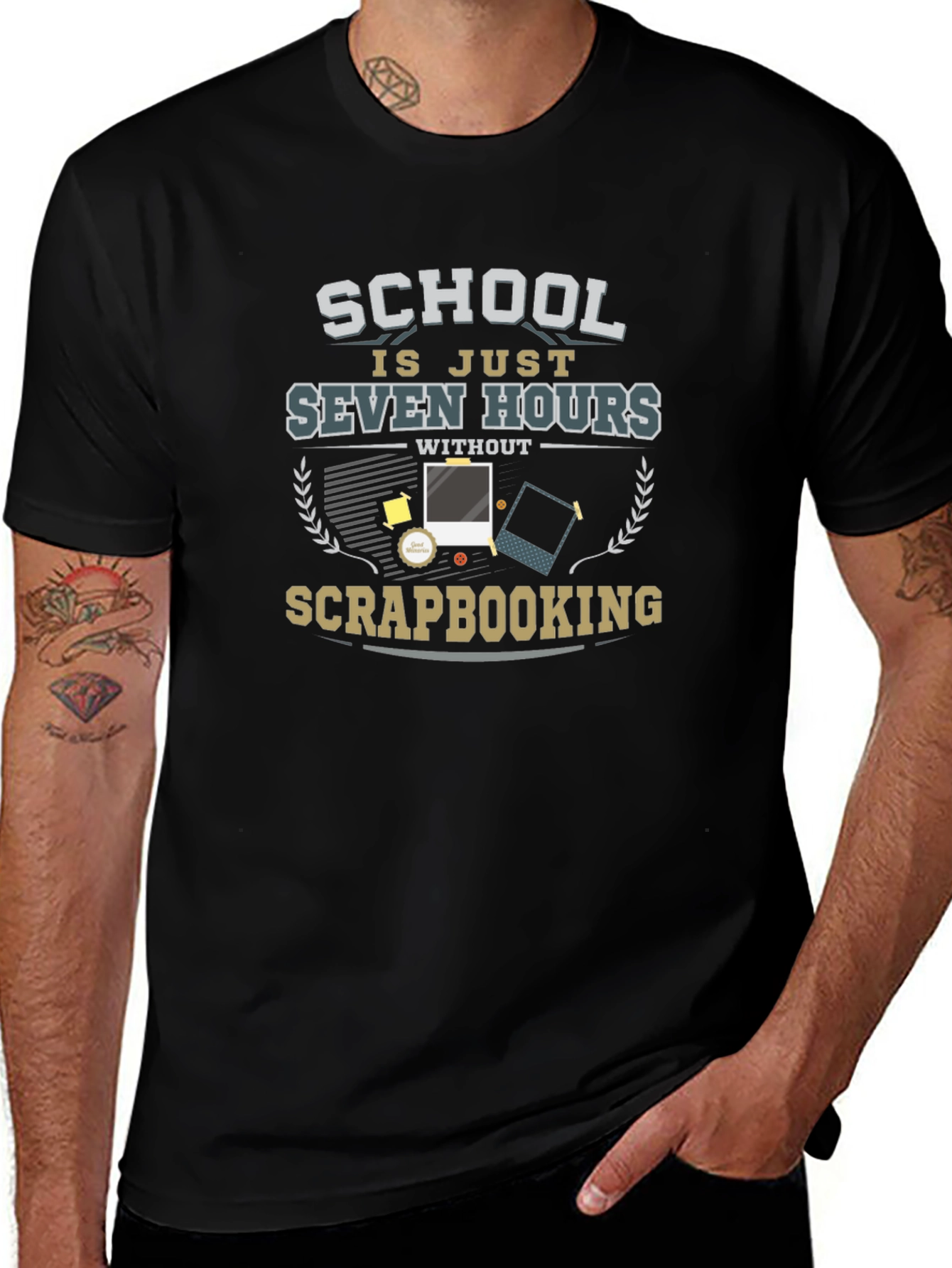 School Scrapbooking Graphic T-Shirt