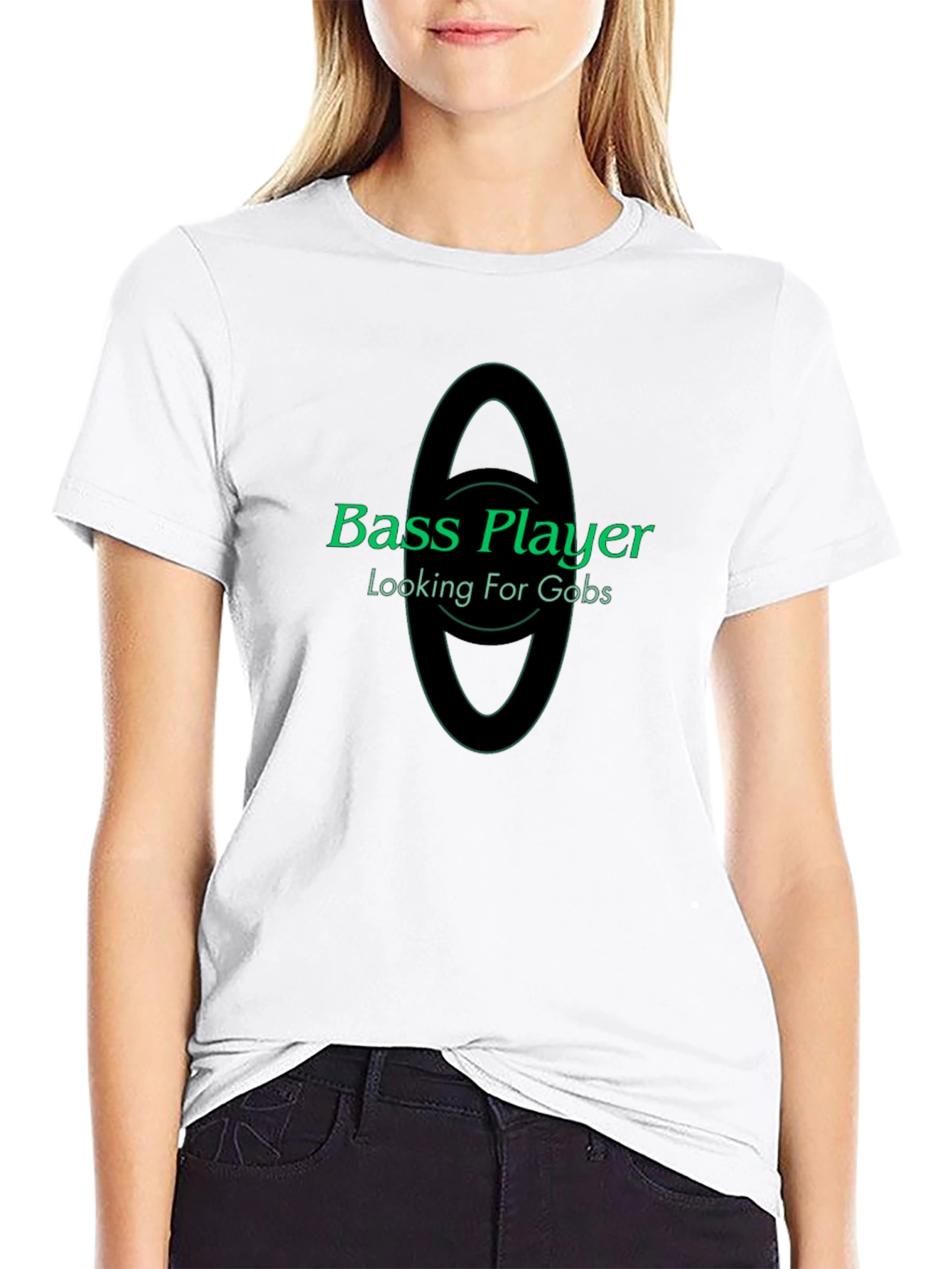 Bass Player Looking For Gobs Black T-Shirt