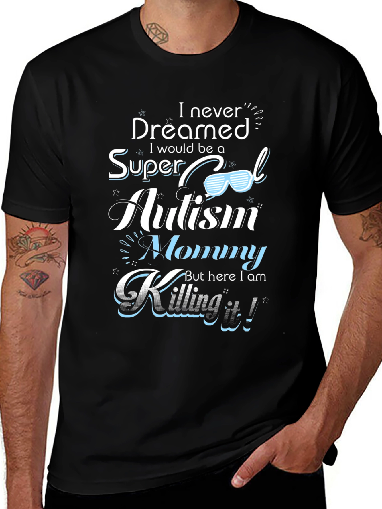 Super Cool Autism Mommy T-Shirt - Black
