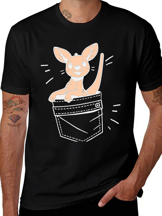 Kangaroo Pocket T-Shirt - Black