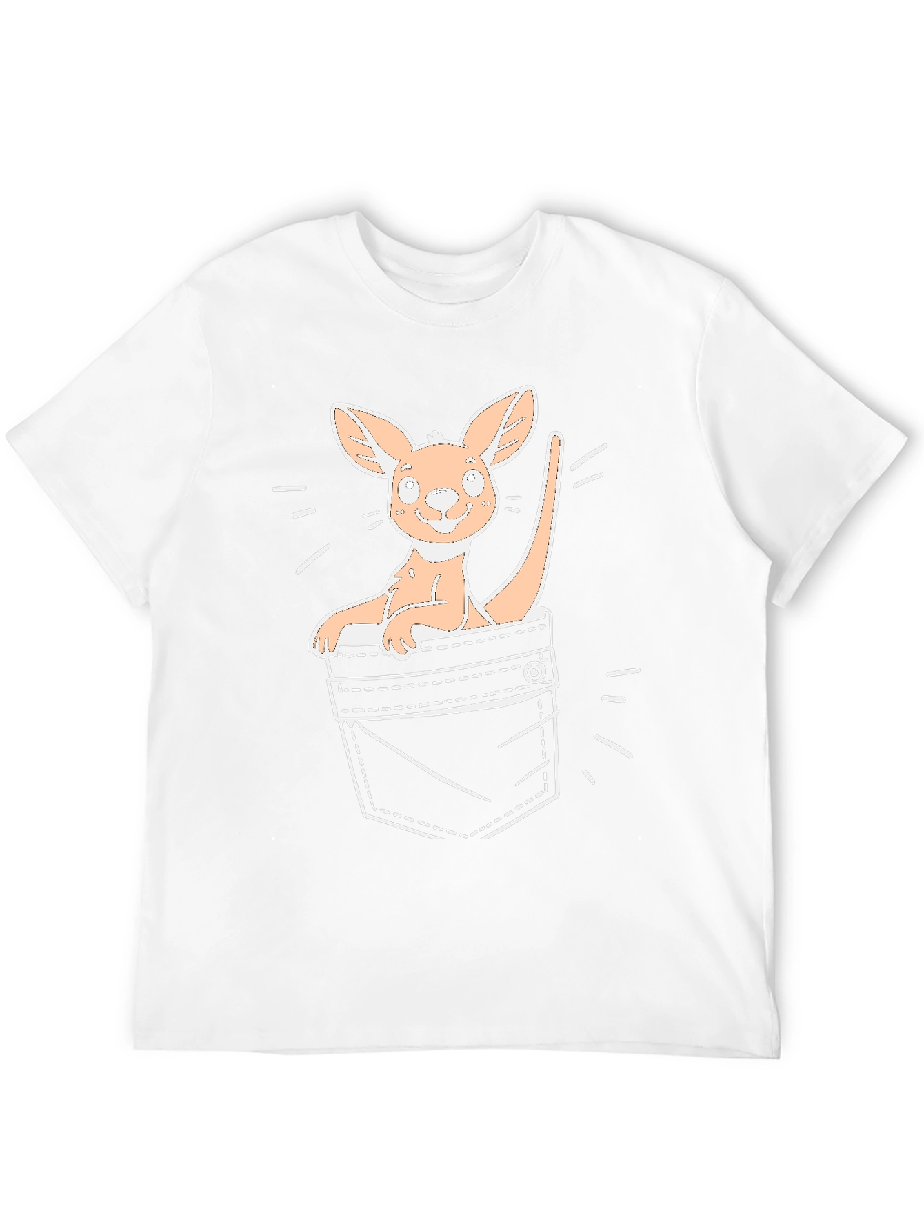 Kangaroo Pocket T-Shirt - Black