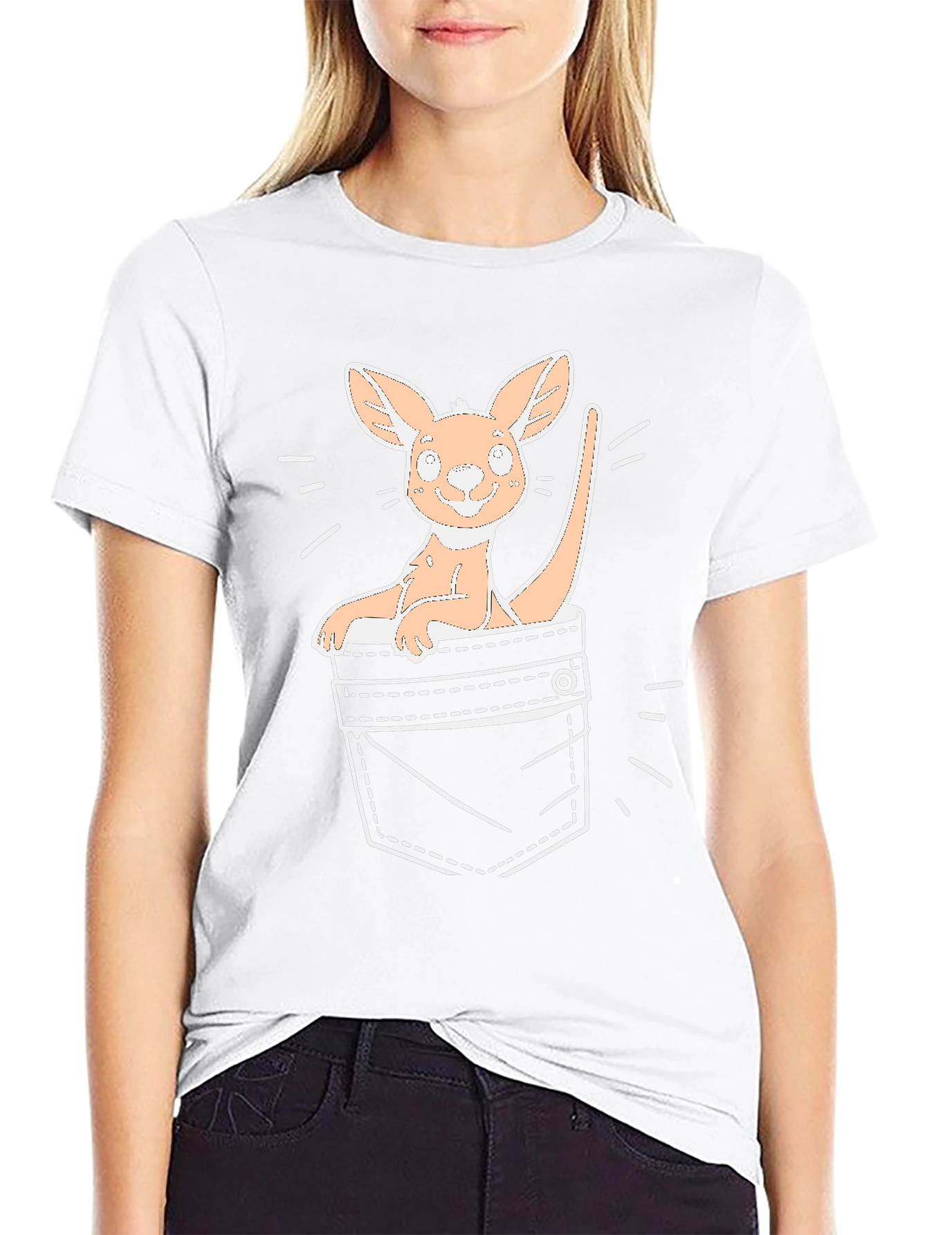Kangaroo Pocket T-Shirt - Black