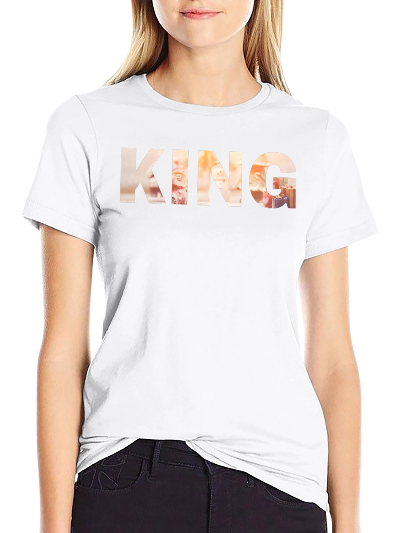 King Graphic Print Crew Neck T-Shirt
