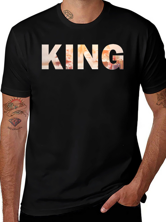 King Graphic Print Crew Neck T-Shirt