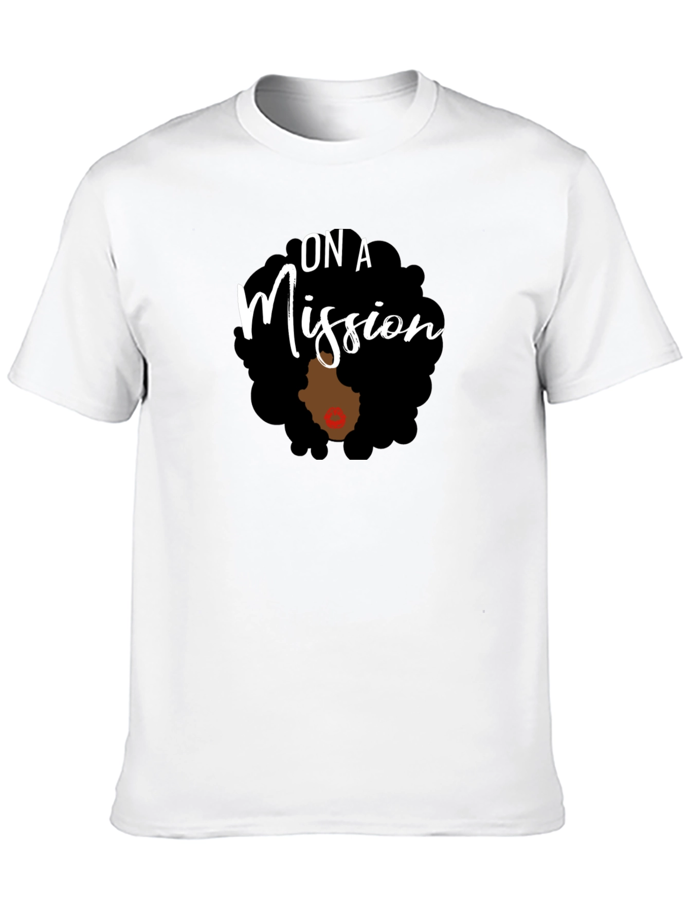 On A Mission T-Shirt: Afro Woman Empowerment Tee