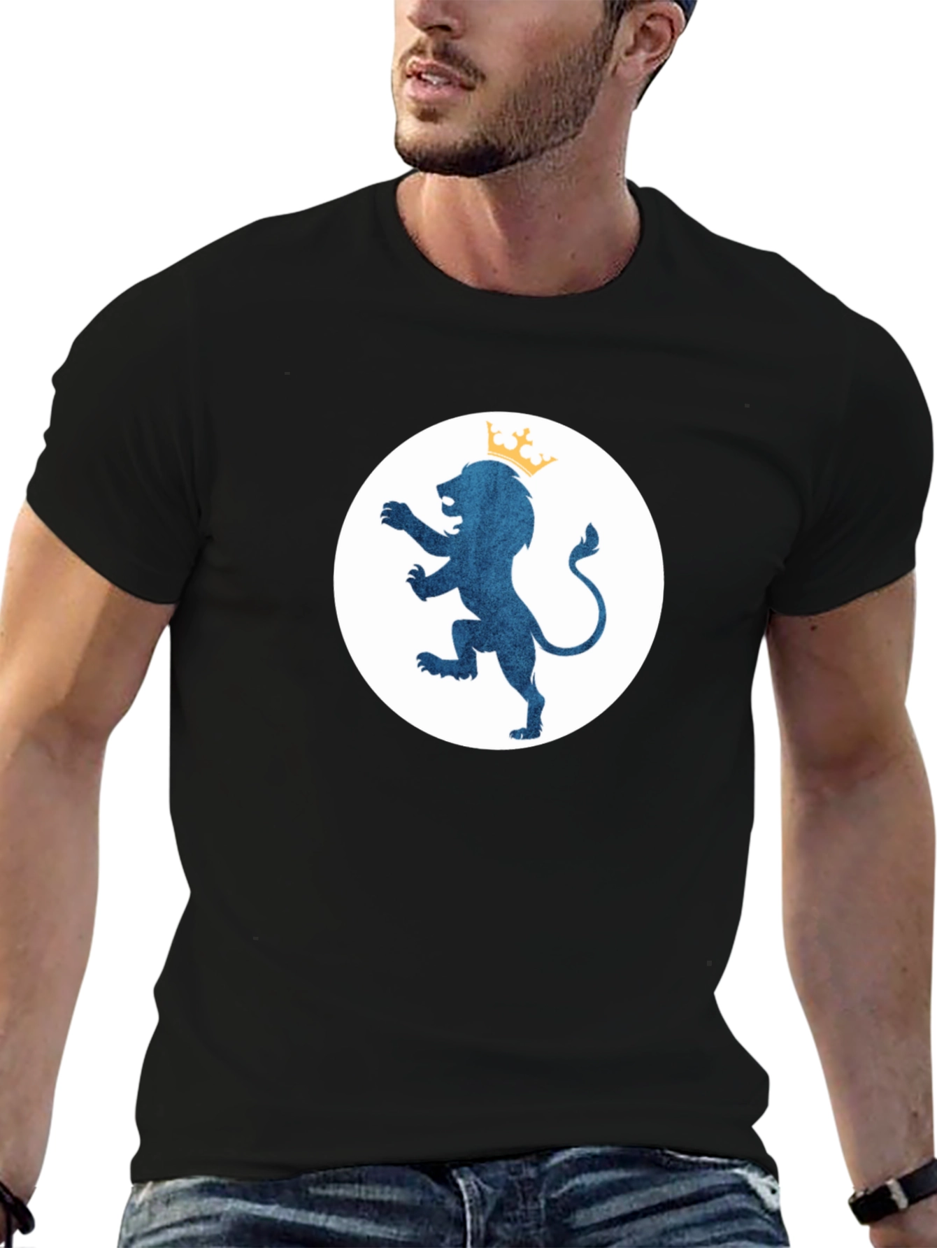 Royal Lion Emblem Black T-Shirt