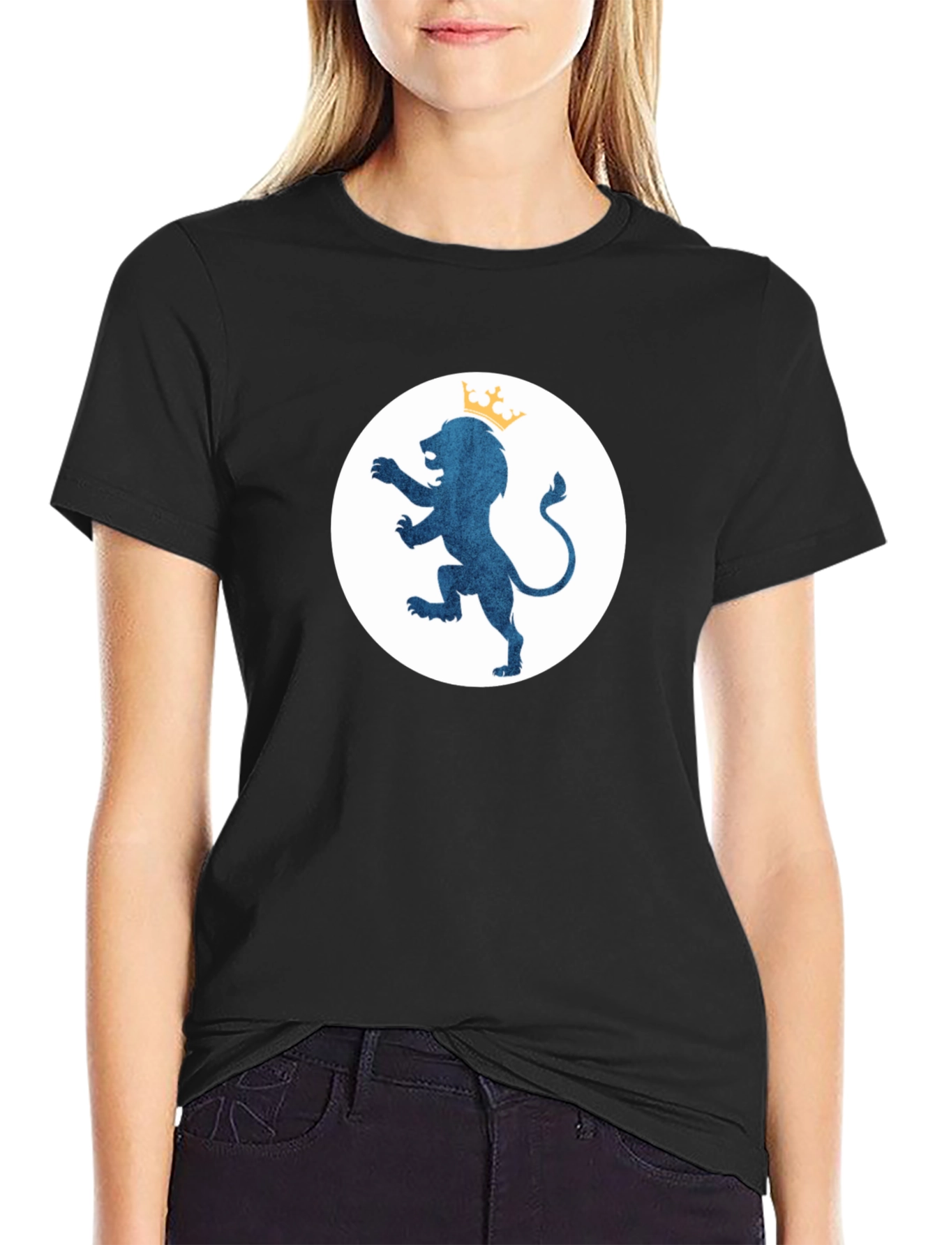 Royal Lion Emblem Black T-Shirt