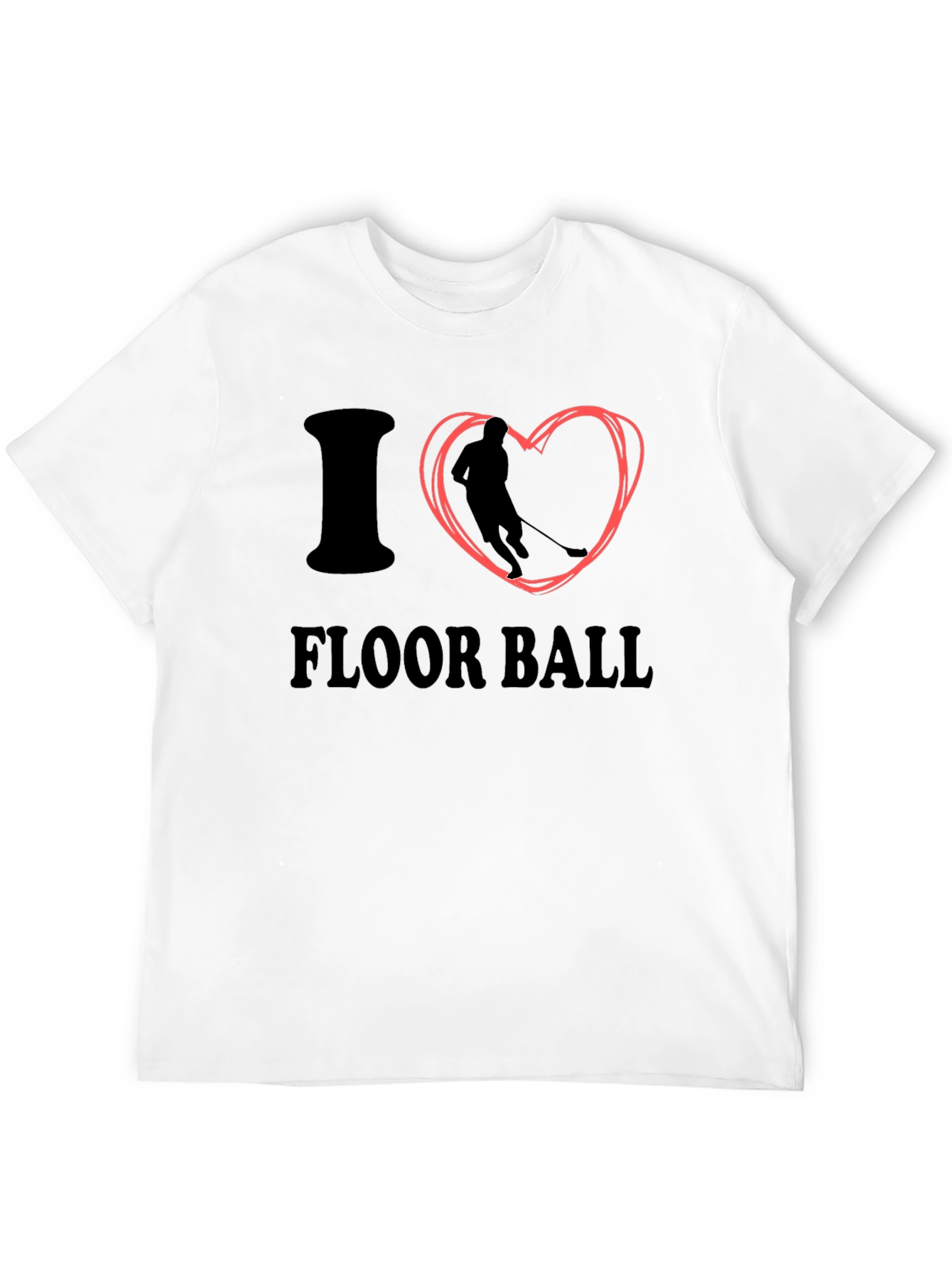 I Love Floorball Black T-Shirt