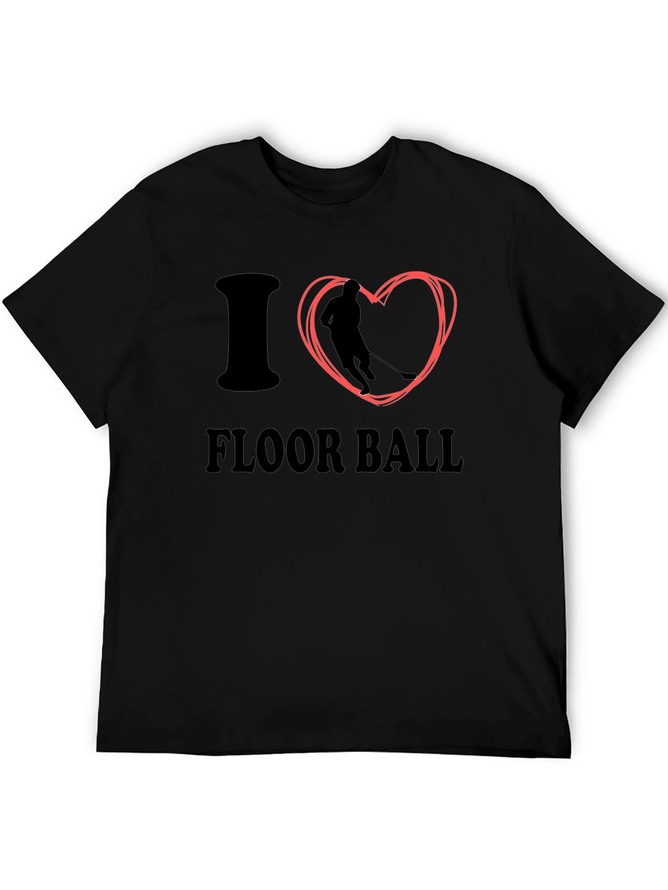 I Love Floorball Black T-Shirt