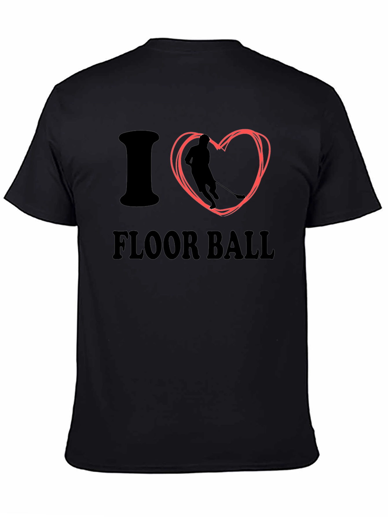 I Love Floorball Black T-Shirt