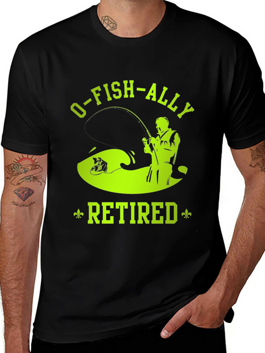 O-FISH-ALLY Retired Black Graphic T-Shirt