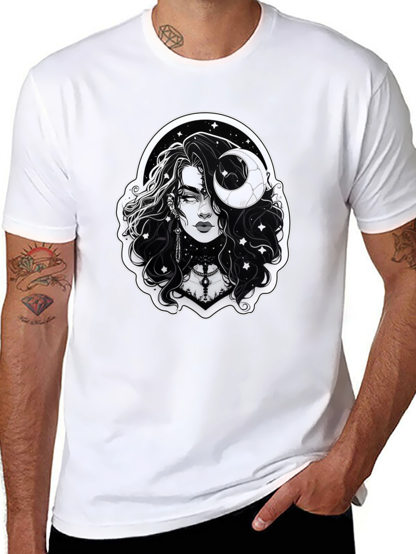 Celestial Aries Graphic Tee - Black