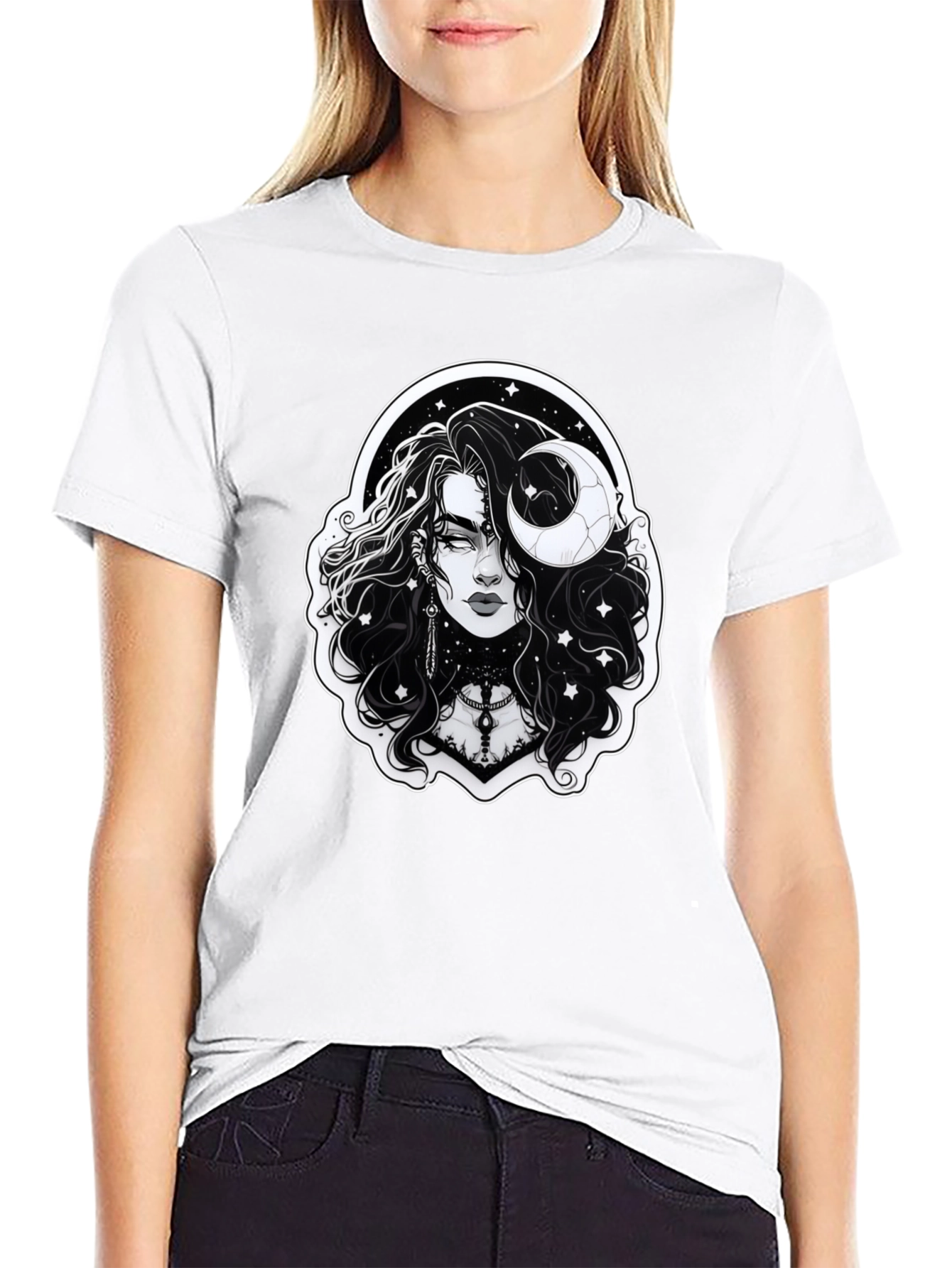 Celestial Aries Graphic Tee - Black