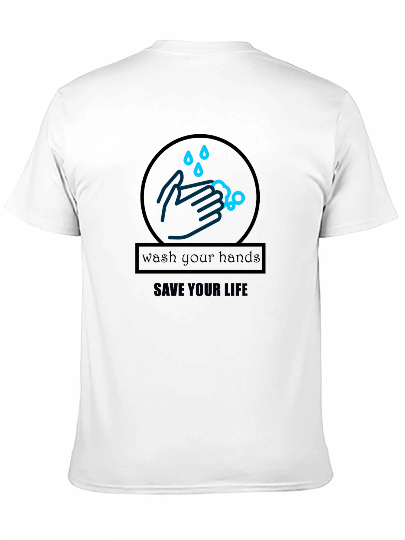 Wash Your Hands Save Your Life Black T-Shirt
