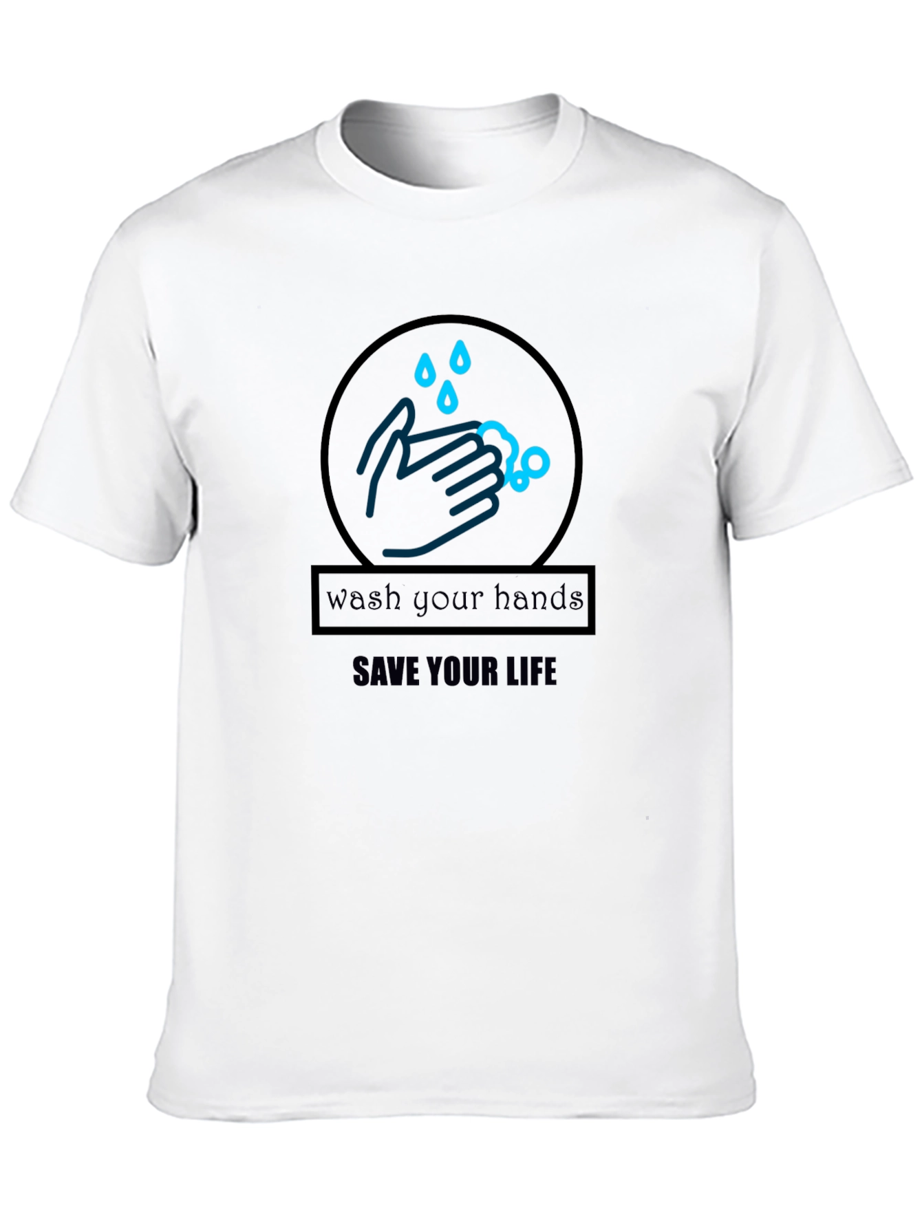 Wash Your Hands Save Your Life Black T-Shirt