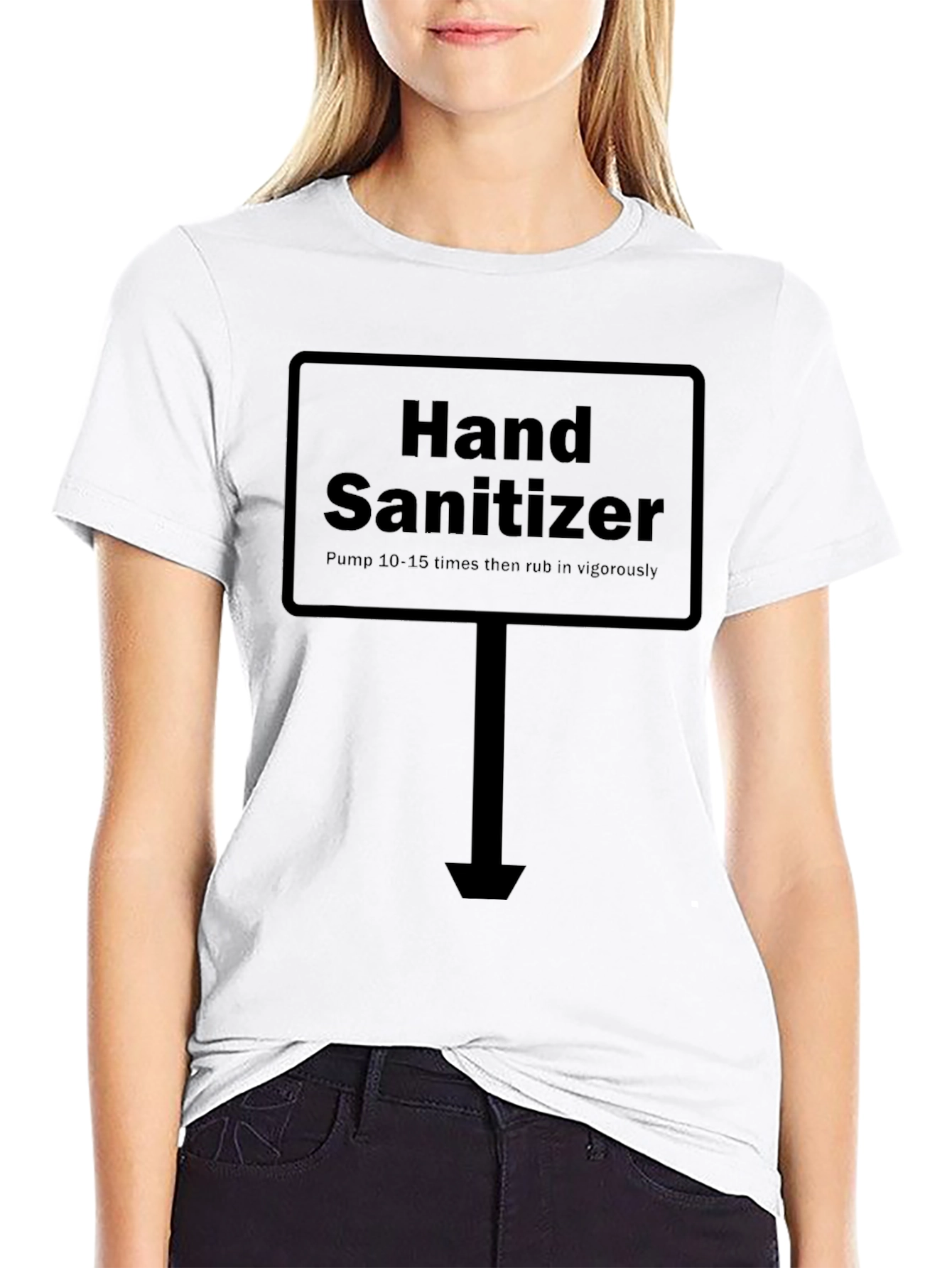 Hand Sanitizer Sign T-Shirt - Novelty Graphic Tee