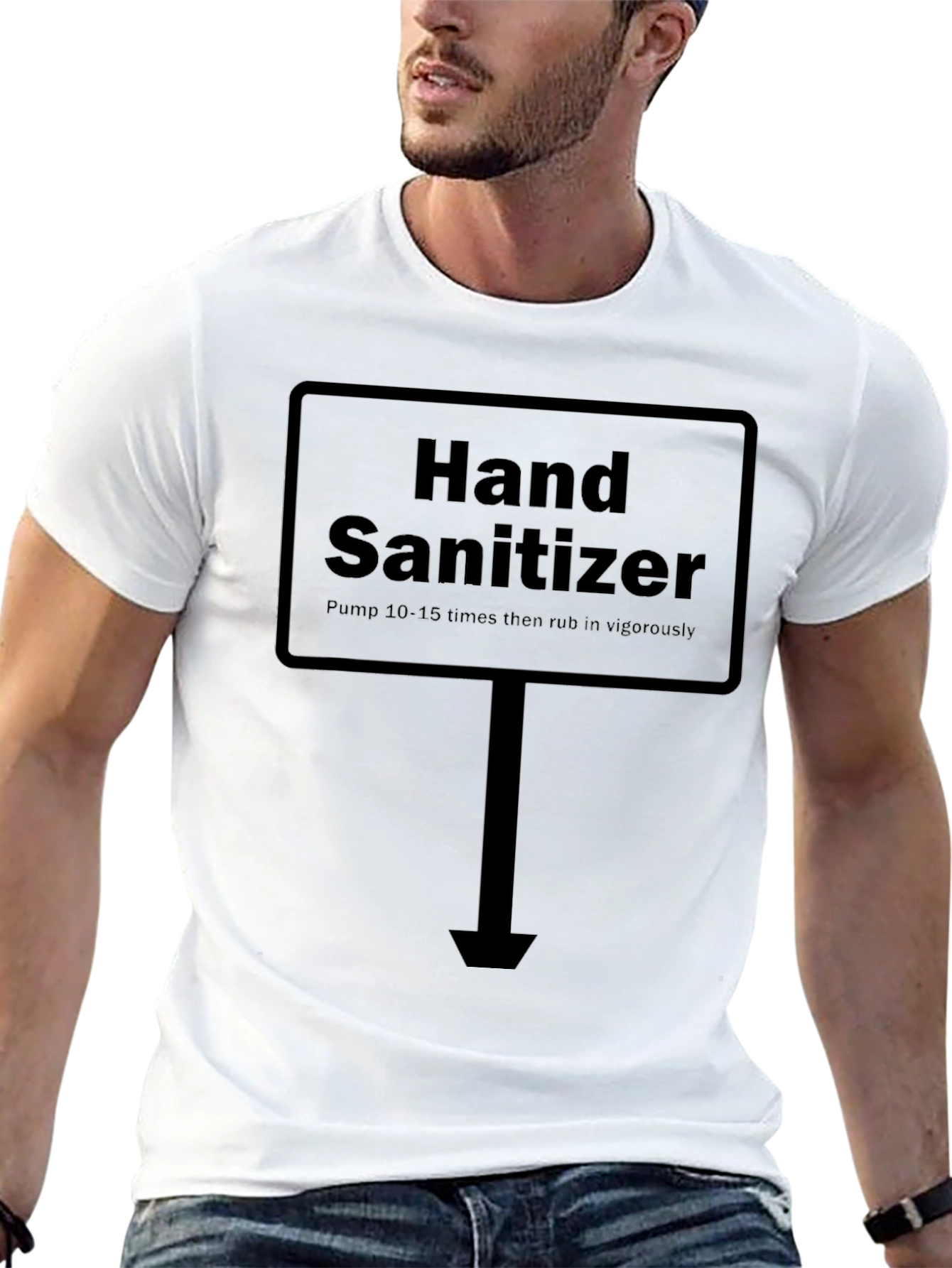 Hand Sanitizer Sign T-Shirt - Novelty Graphic Tee