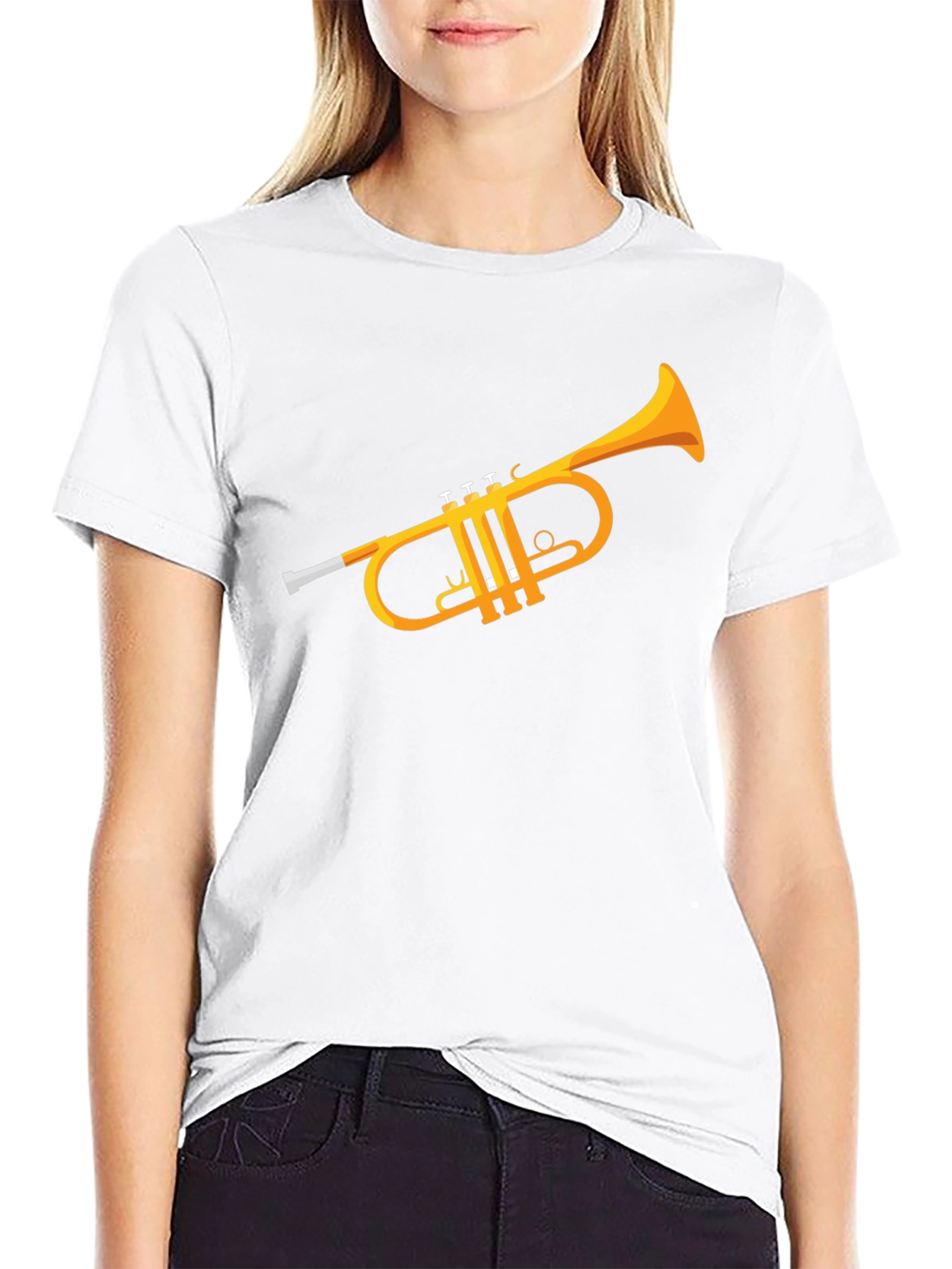 Trumpet Graphic T-Shirt - Black Casual Tee