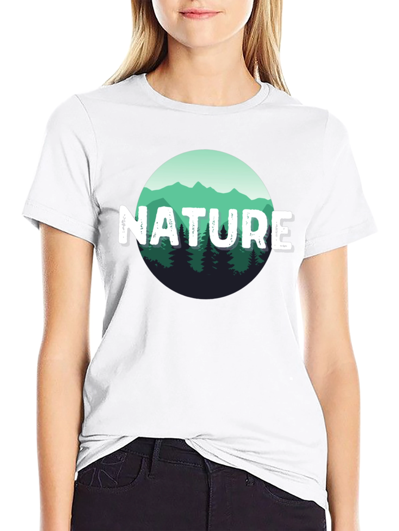 Nature Scene Graphic Black T-Shirt