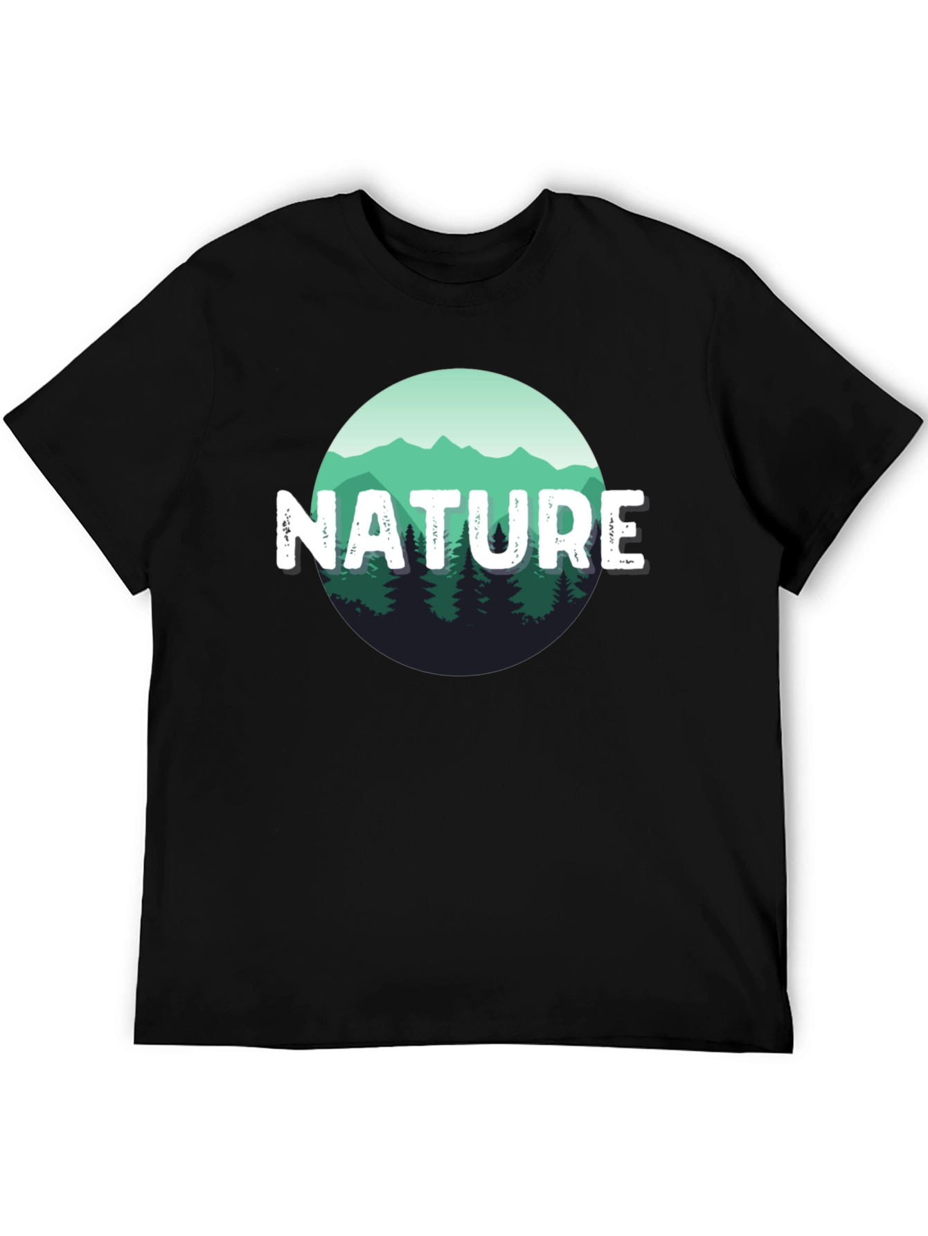 Nature Scene Graphic Black T-Shirt