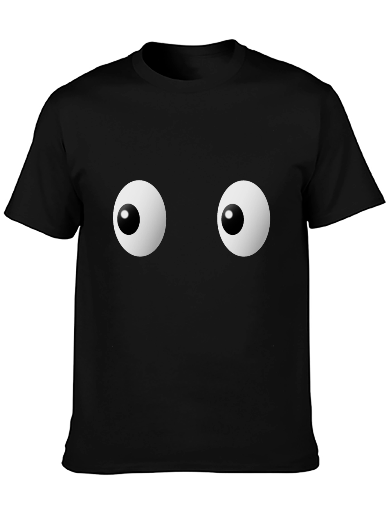 Funny Googly Eyes Graphic Black T-Shirt