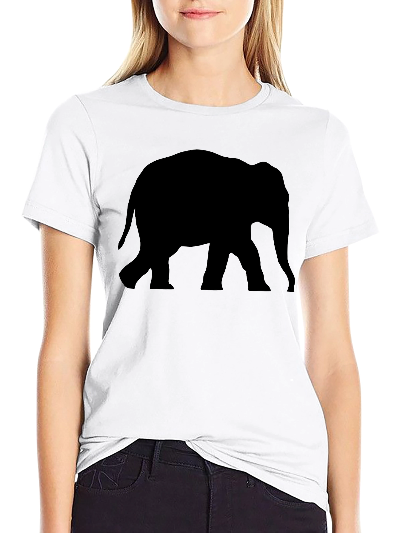 Elephant Silhouette Black T-Shirt
