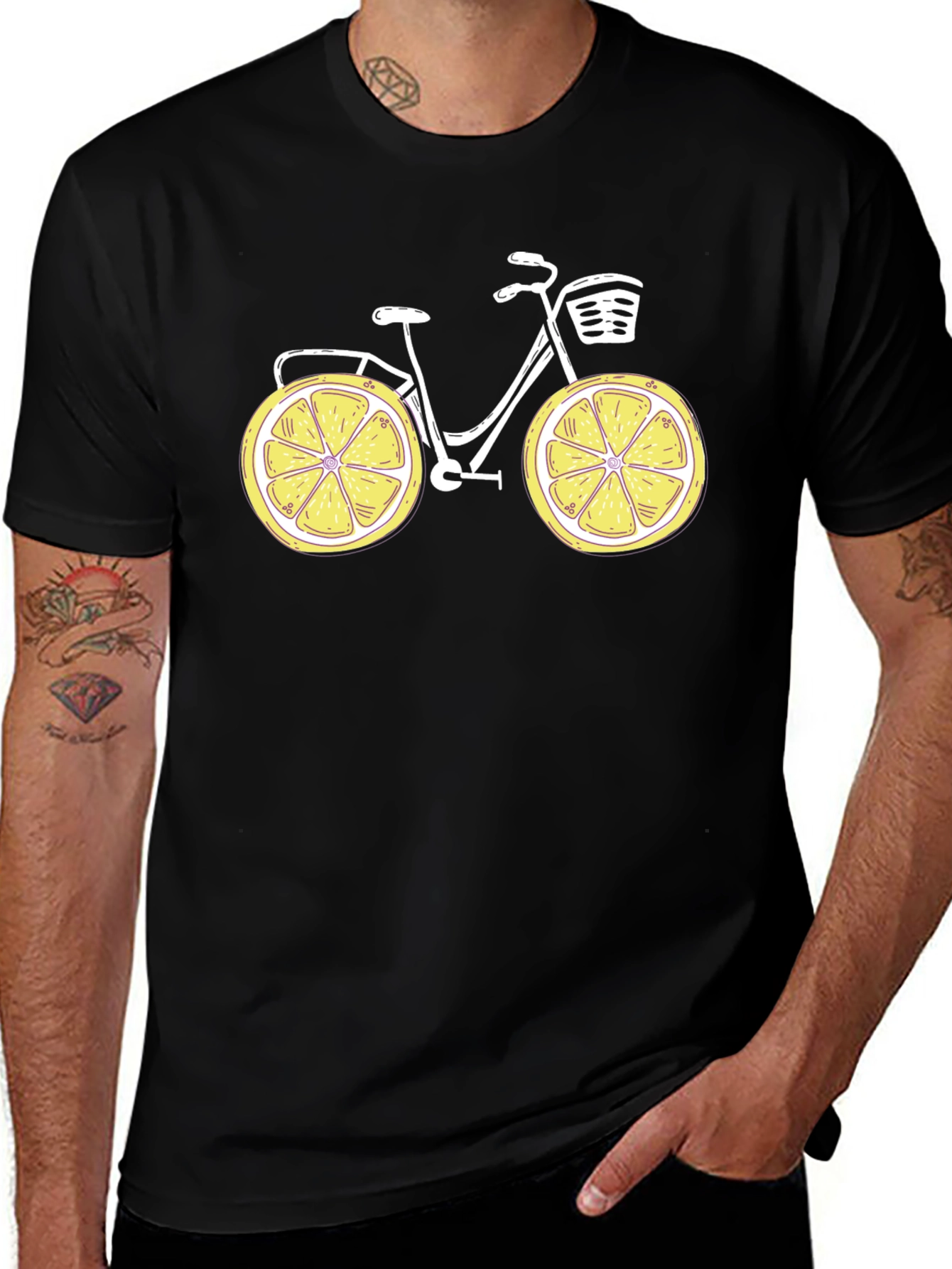 Lemon Bike Graphic T-Shirt - Fun & Quirky Design
