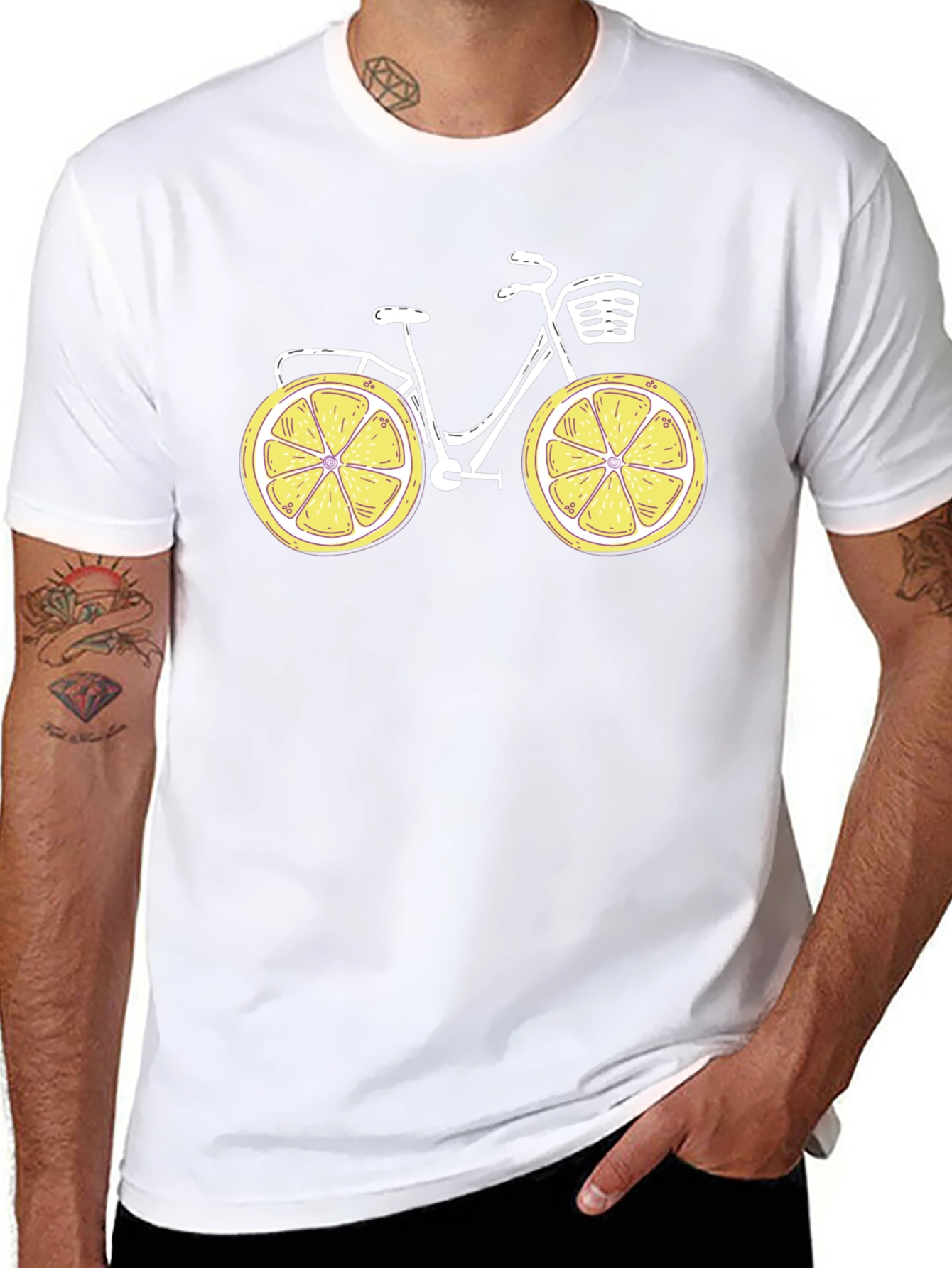 Lemon Bike Graphic T-Shirt - Fun & Quirky Design