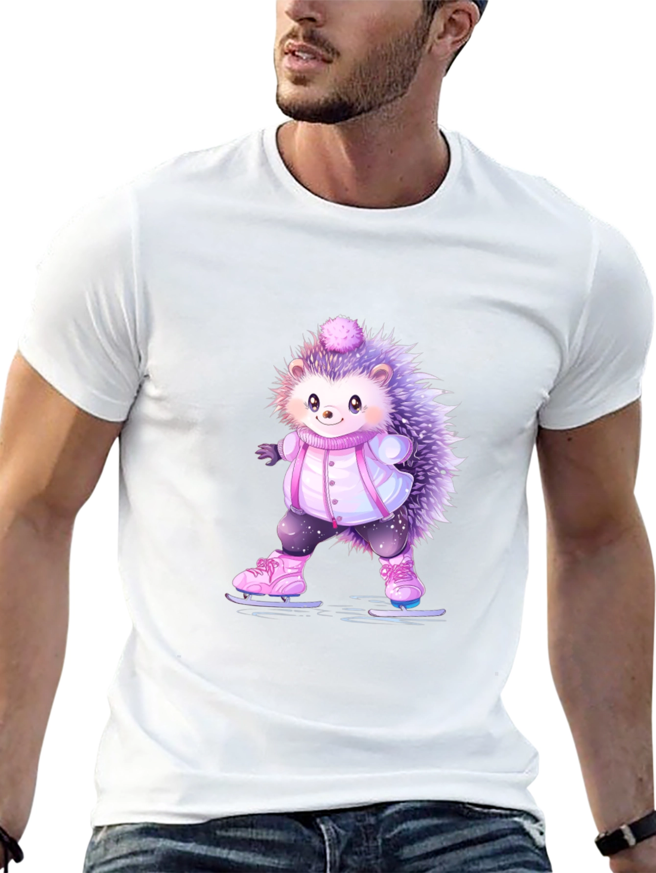 Cute Hedgehog Ice Skating T-Shirt