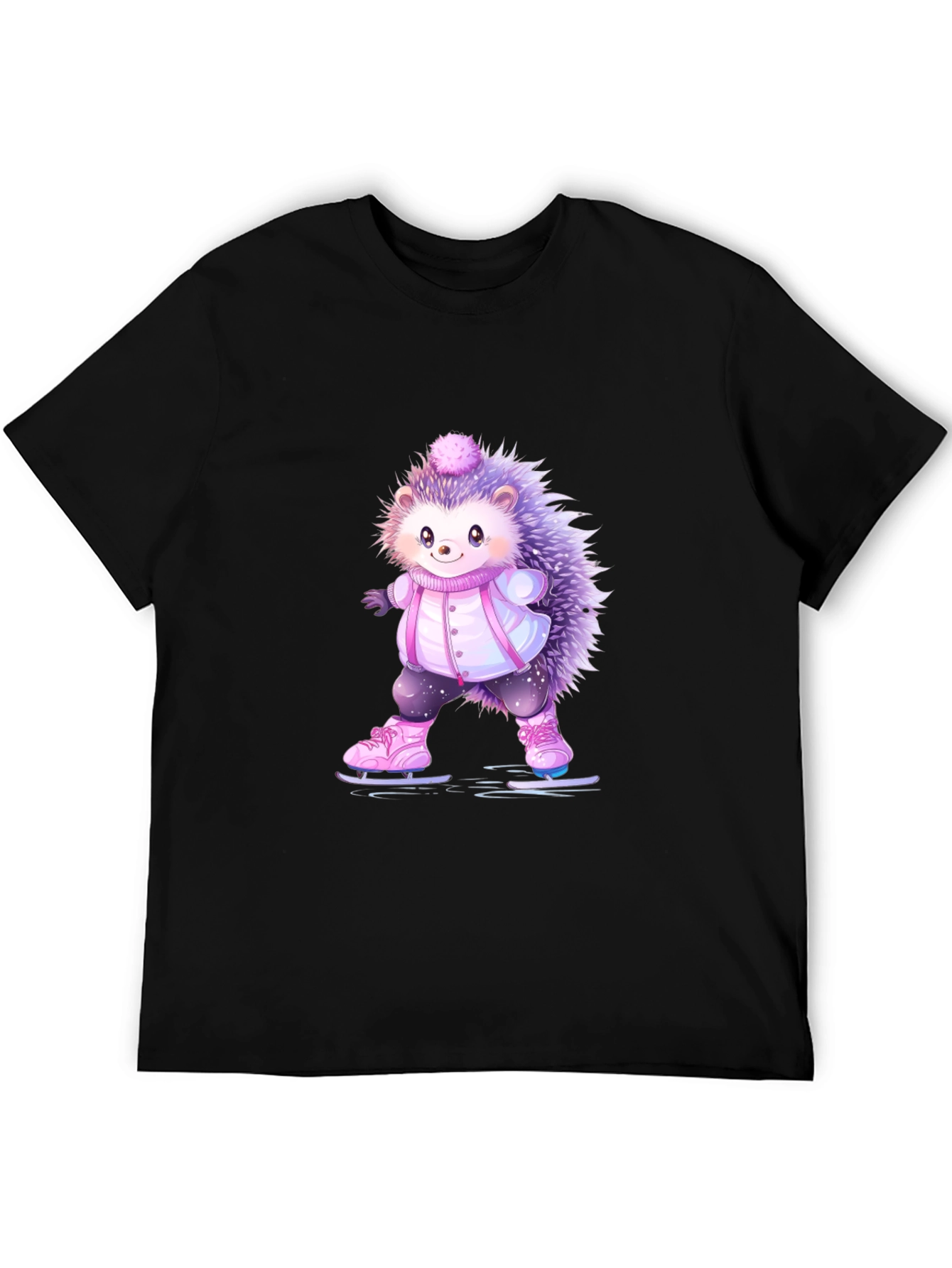 Cute Hedgehog Ice Skating T-Shirt