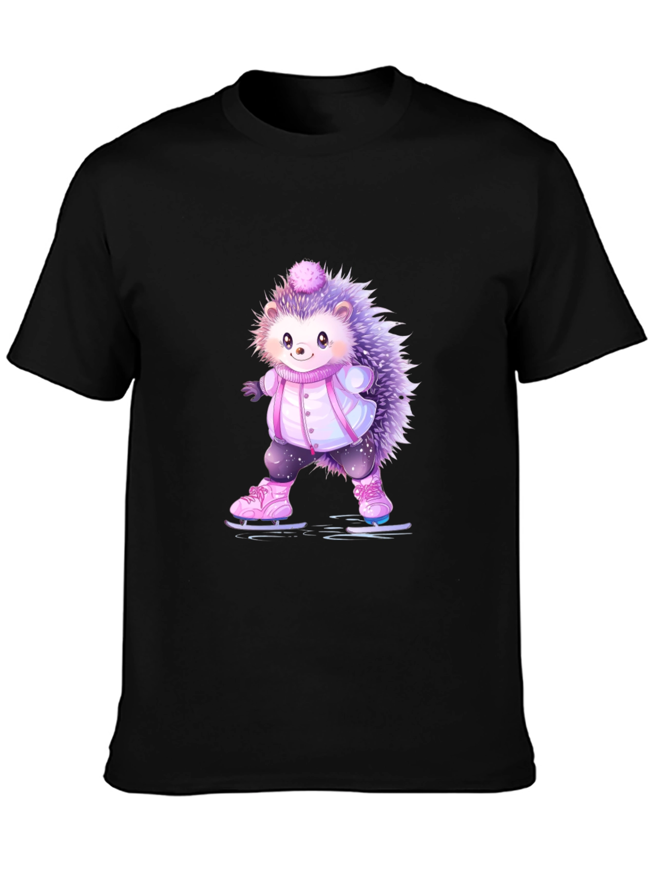 Cute Hedgehog Ice Skating T-Shirt