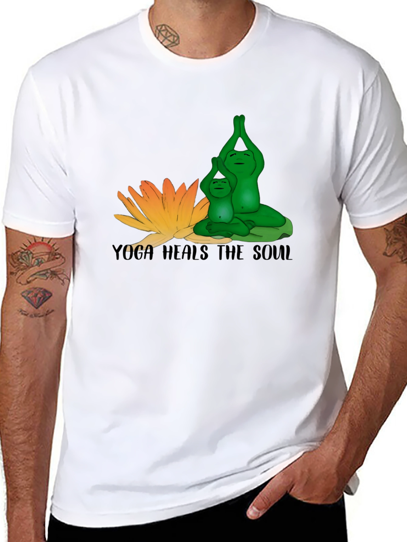 Yoga Frogs T-Shirt - Meditative Design