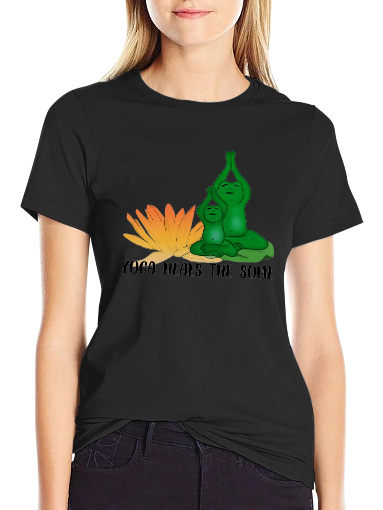 Yoga Frogs T-Shirt - Meditative Design