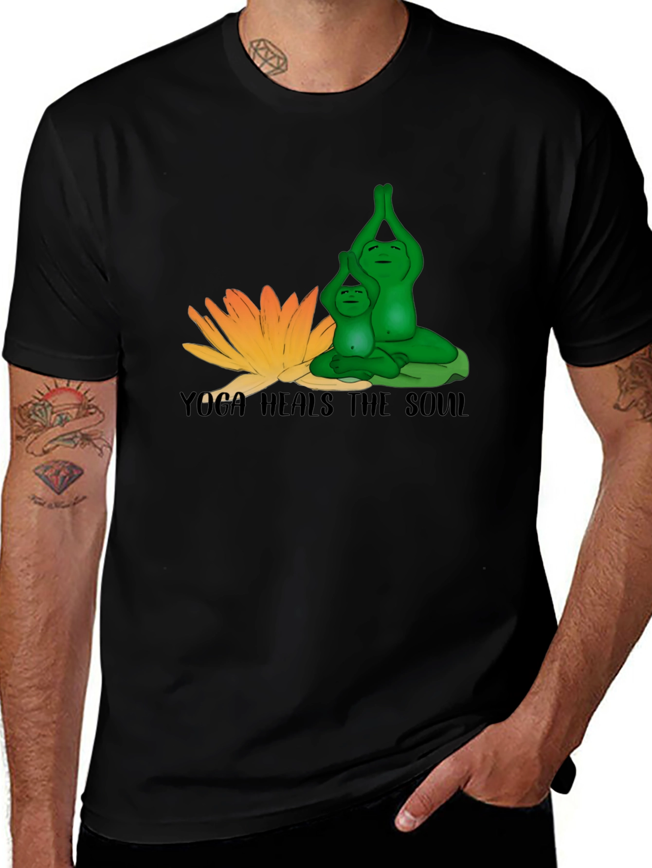 Yoga Frogs T-Shirt - Meditative Design