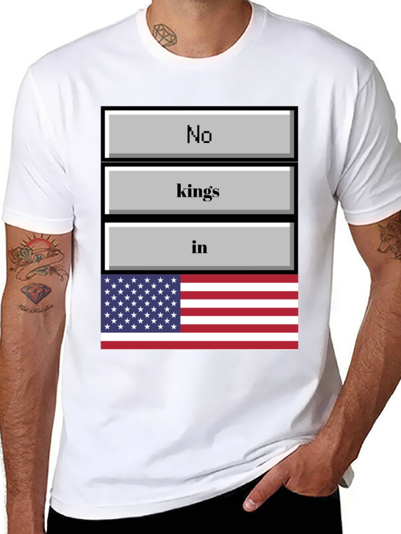 No Kings in America T-Shirt Patriotic USA