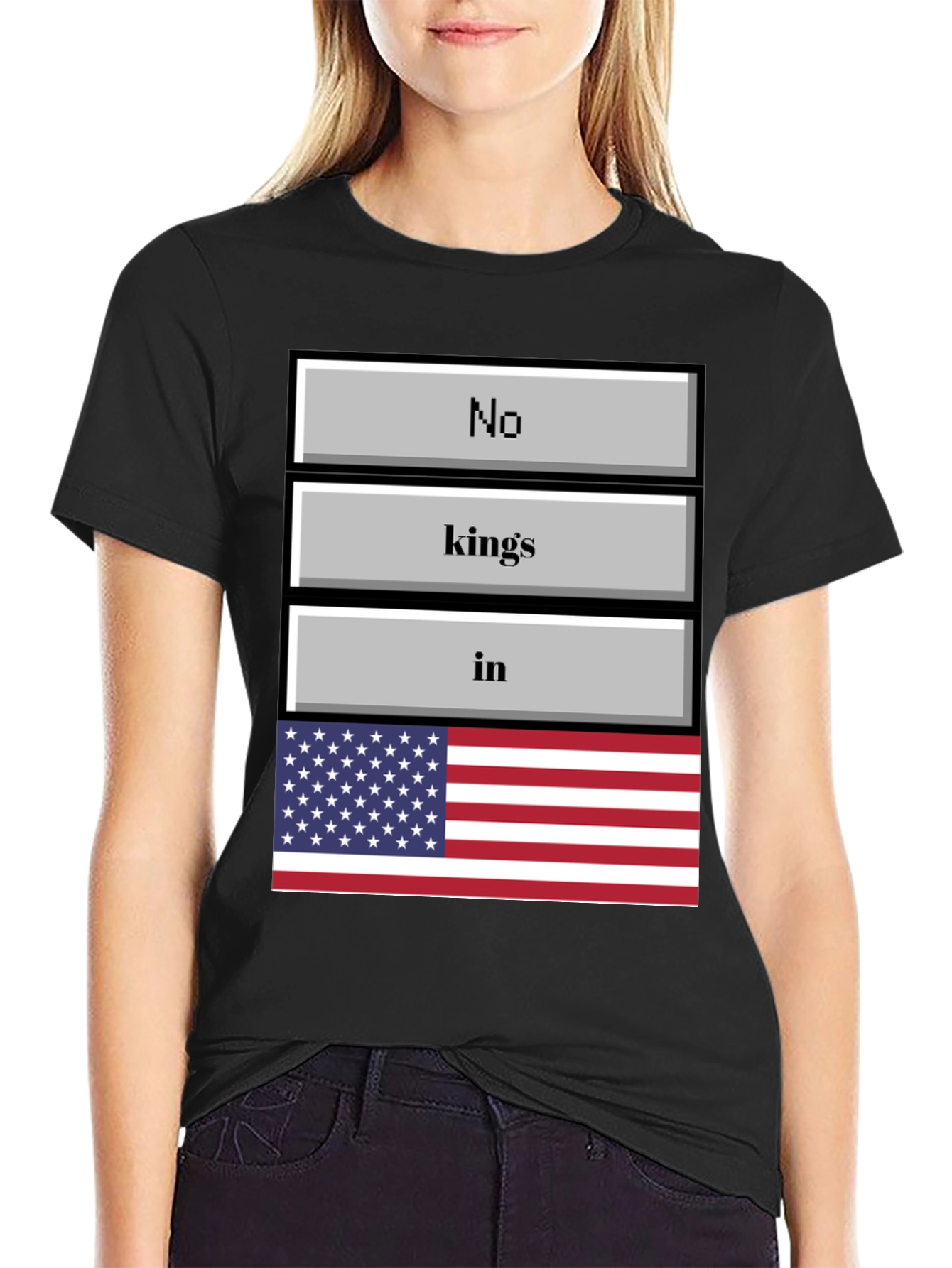 No Kings in America T-Shirt Patriotic USA