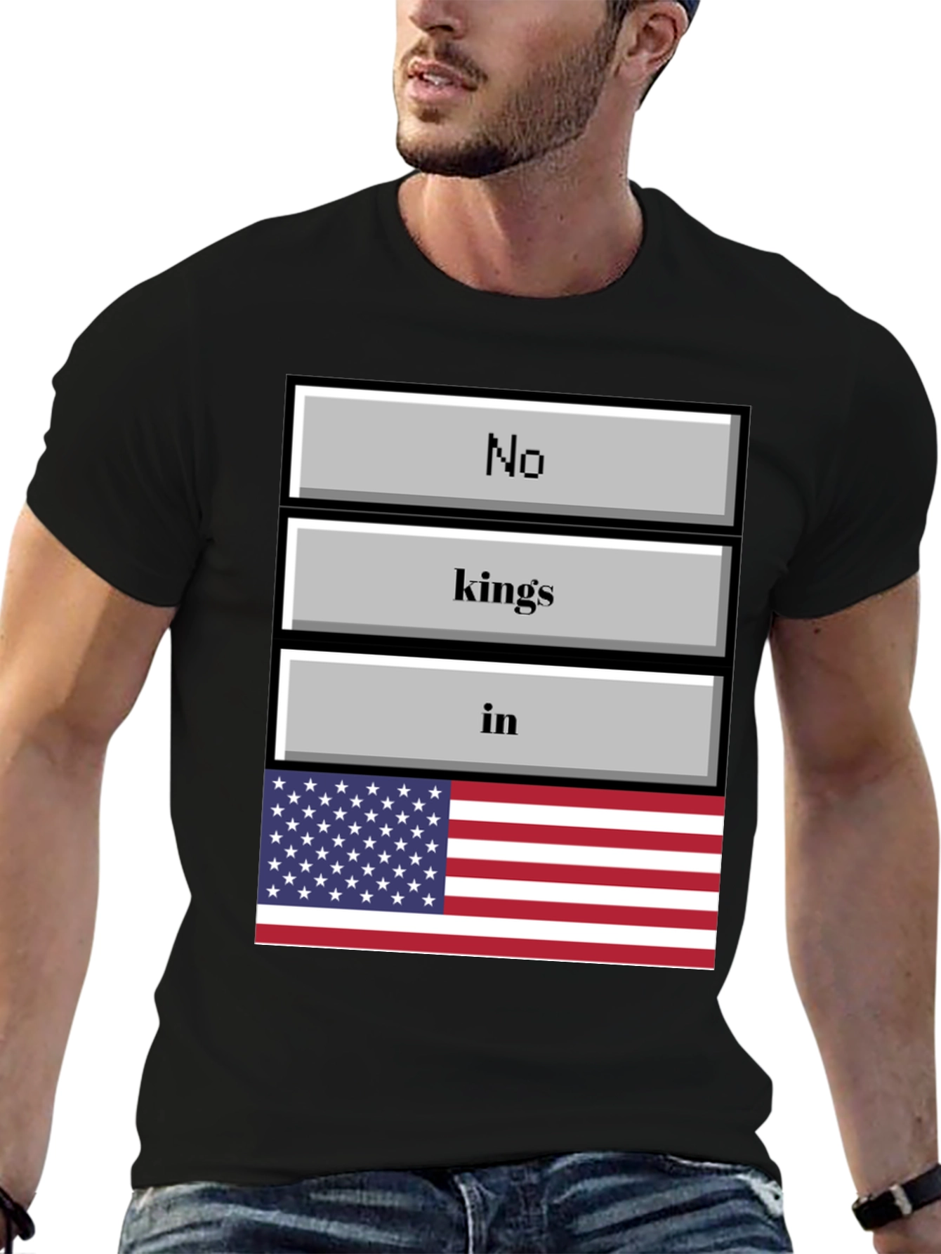 No Kings in America T-Shirt Patriotic USA