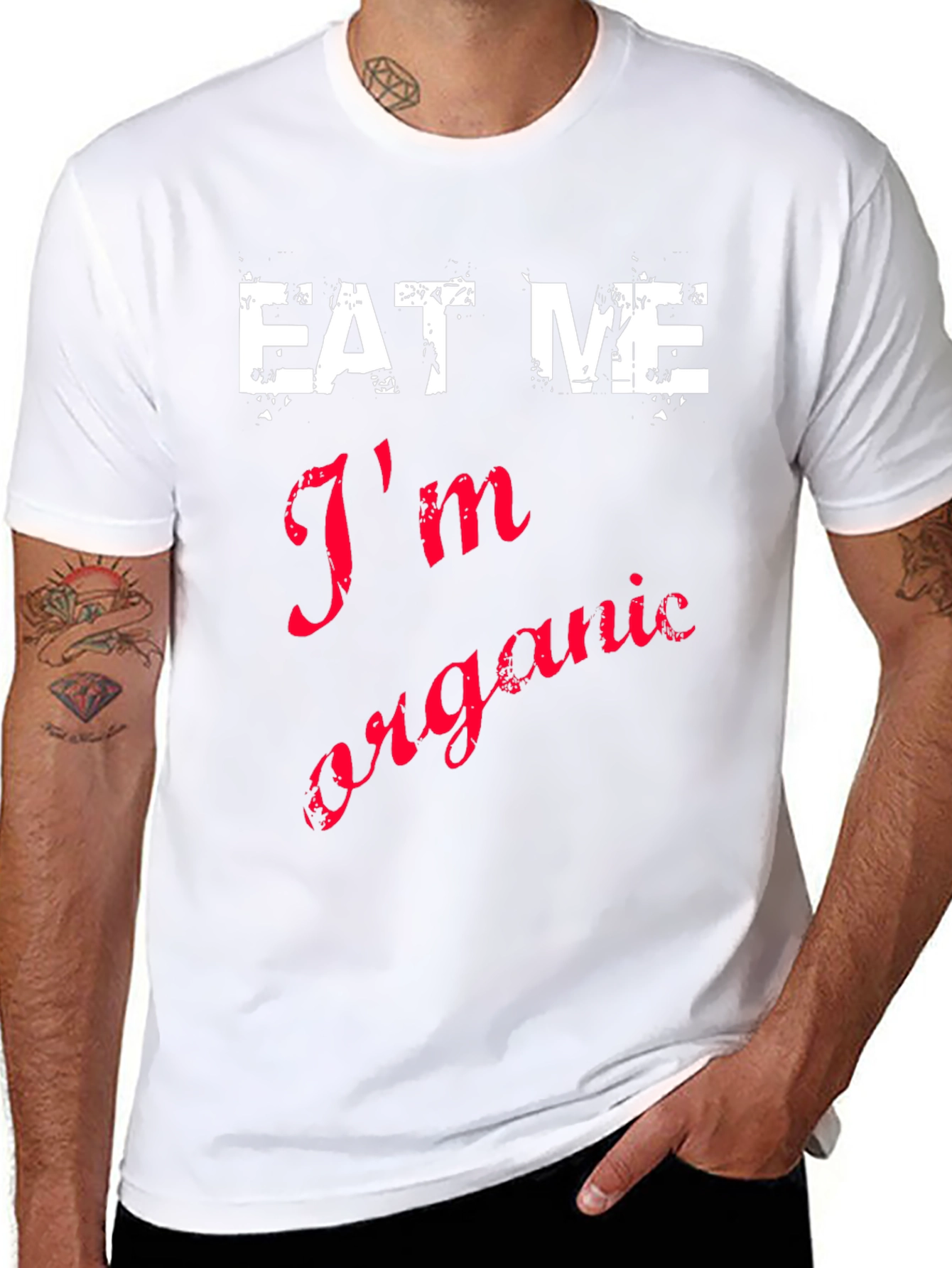 Eat Me Im Organic Black Cotton T-Shirt