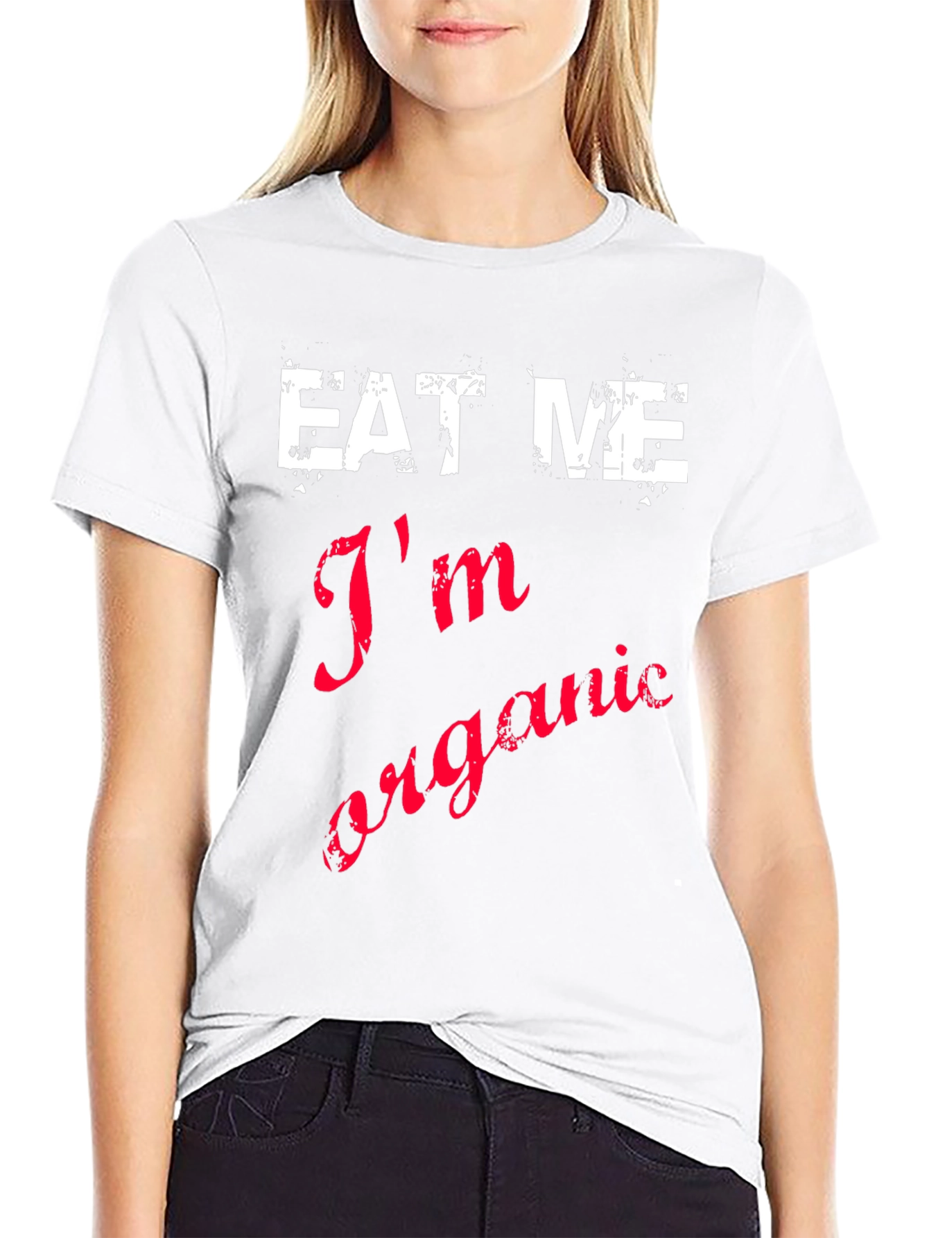 Eat Me Im Organic Black Cotton T-Shirt