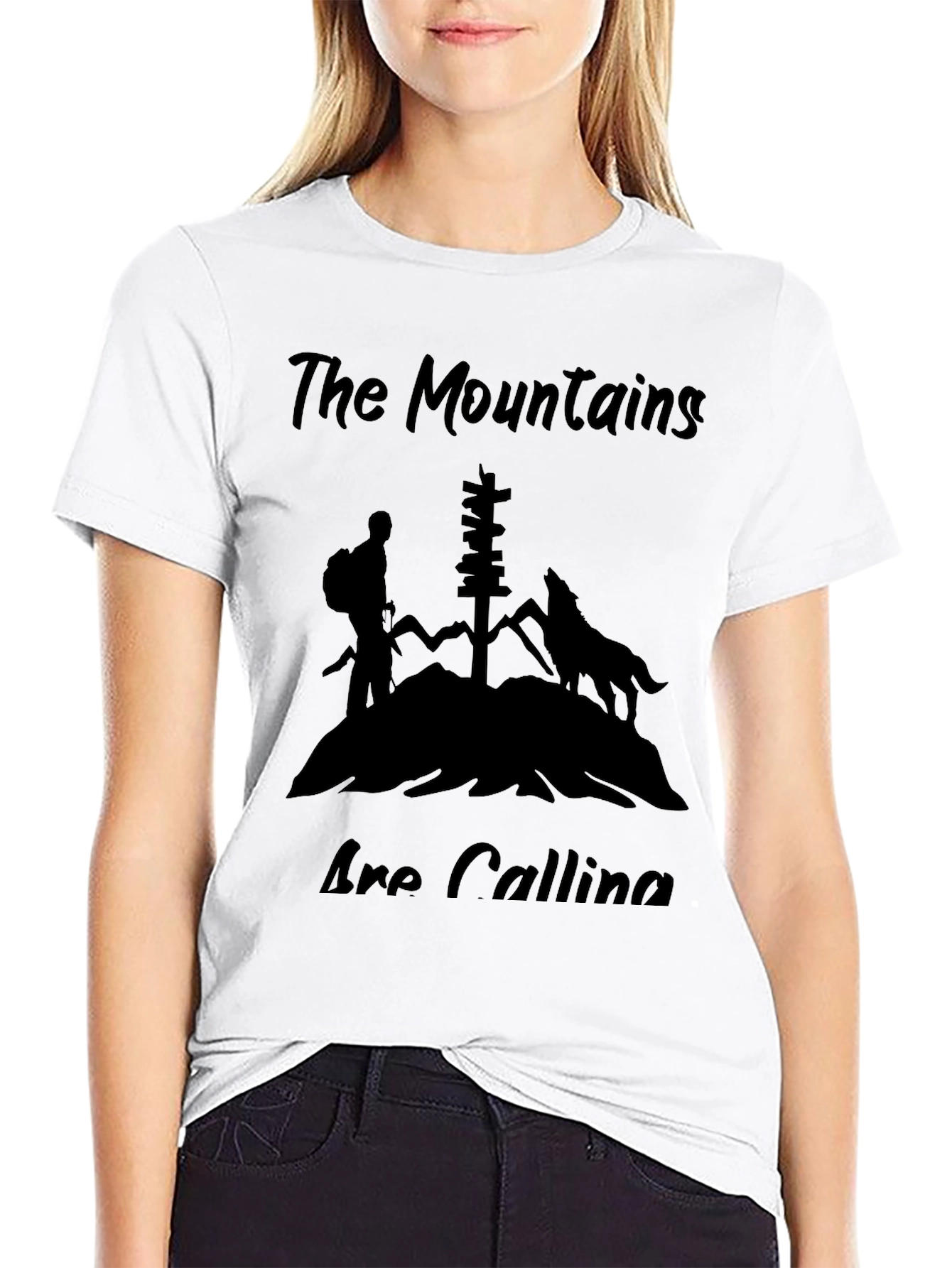 Mountains are Calling Black T-Shirt