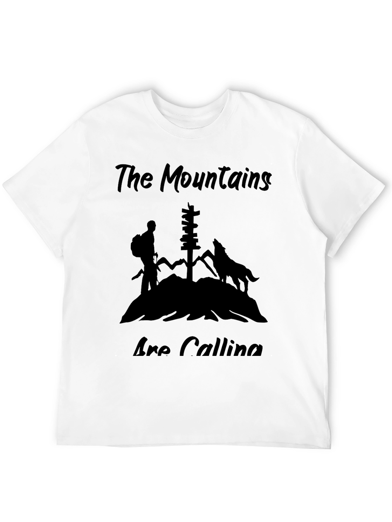 Mountains are Calling Black T-Shirt