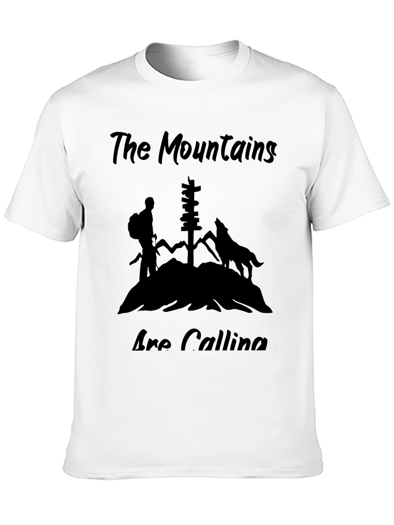 Mountains are Calling Black T-Shirt