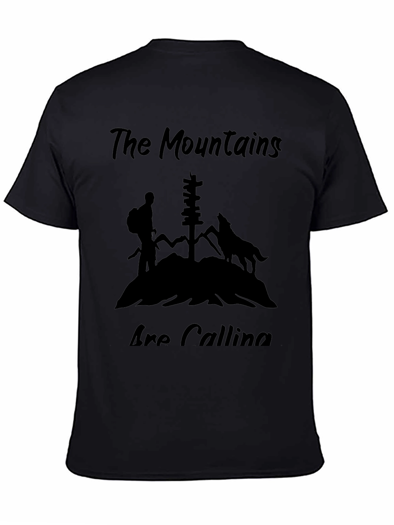 Mountains are Calling Black T-Shirt