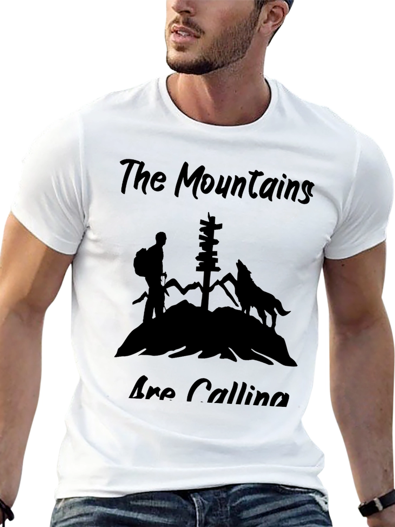 Mountains are Calling Black T-Shirt