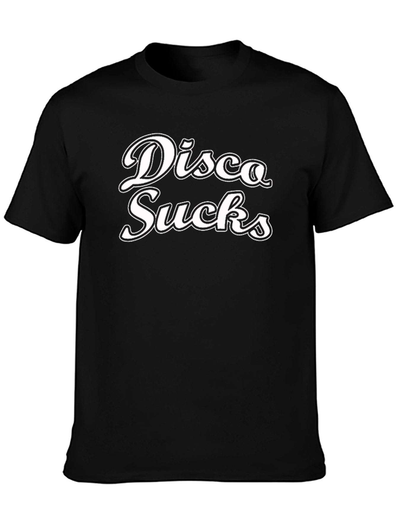 Disco Sucks Black Graphic Tee Shirt