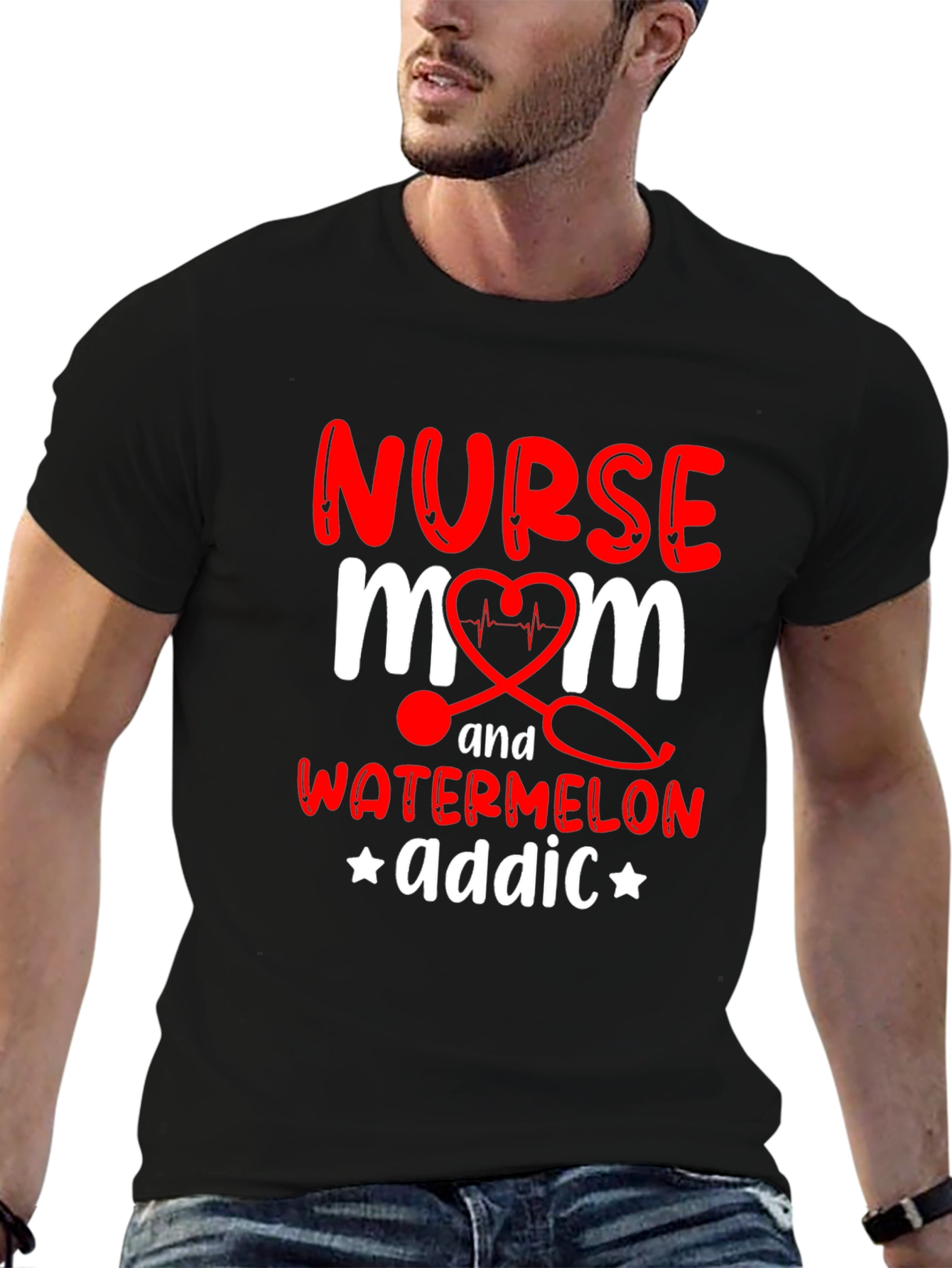 Nurse Mom Watermelon Addict Graphic Tee