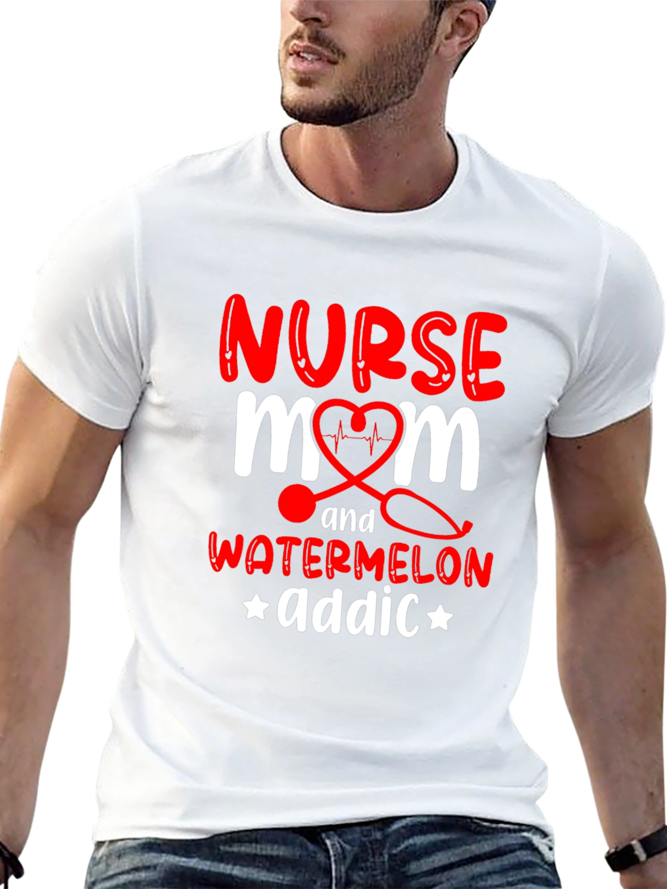 Nurse Mom Watermelon Addict Graphic Tee